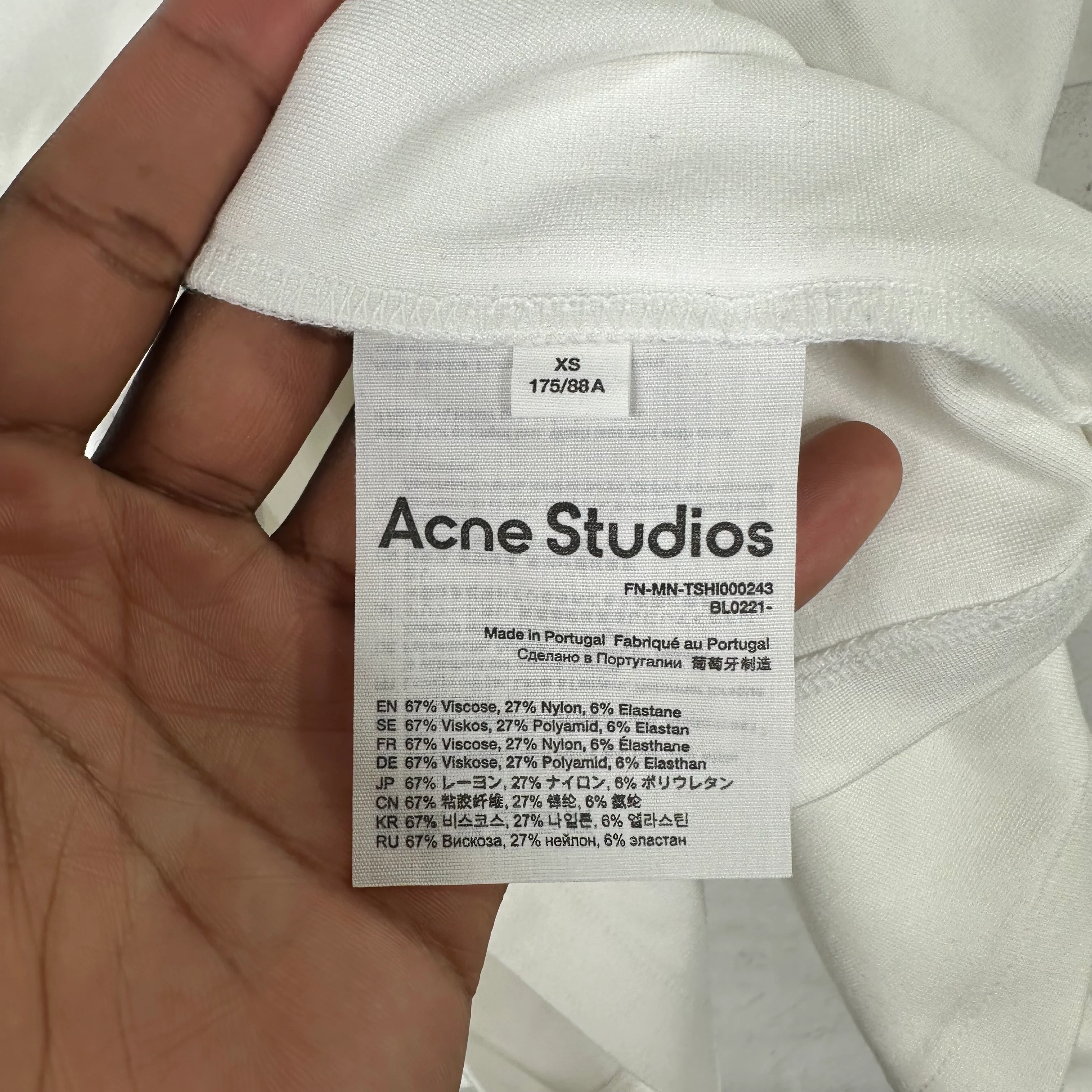 Acne Studios White Neck Logo T-Shirt - Image 3