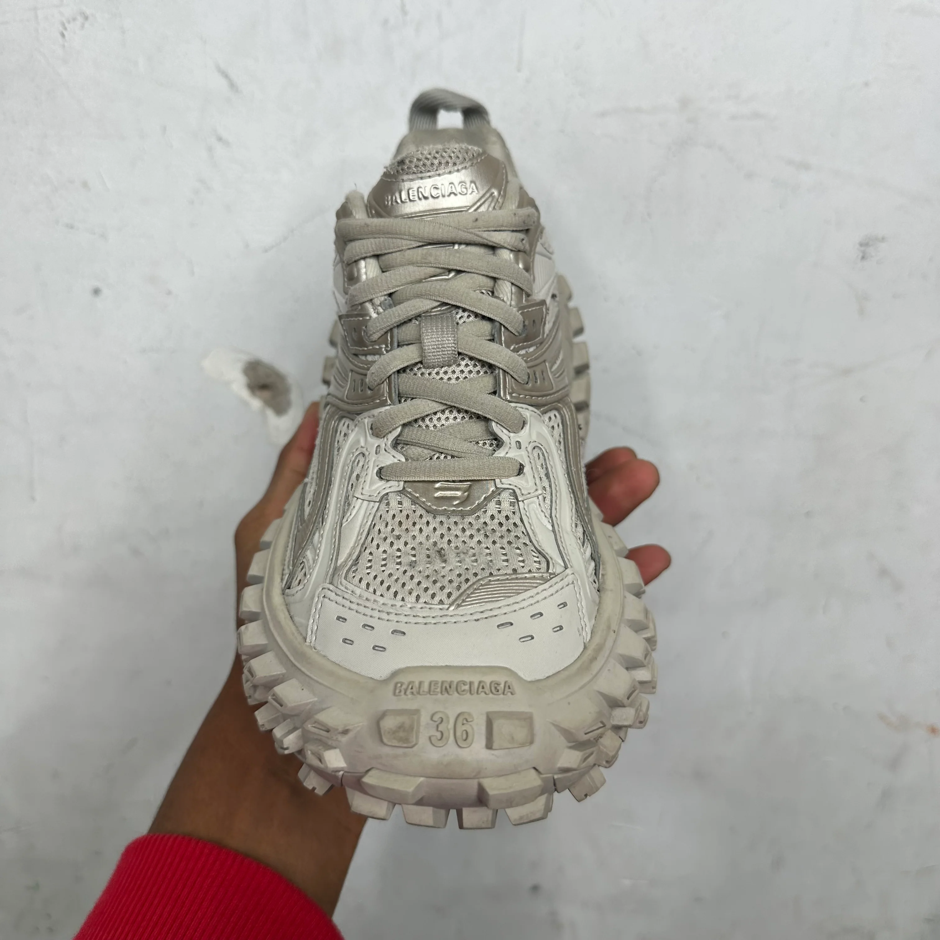 Balenciaga Beige Defender Trainers - Image 3