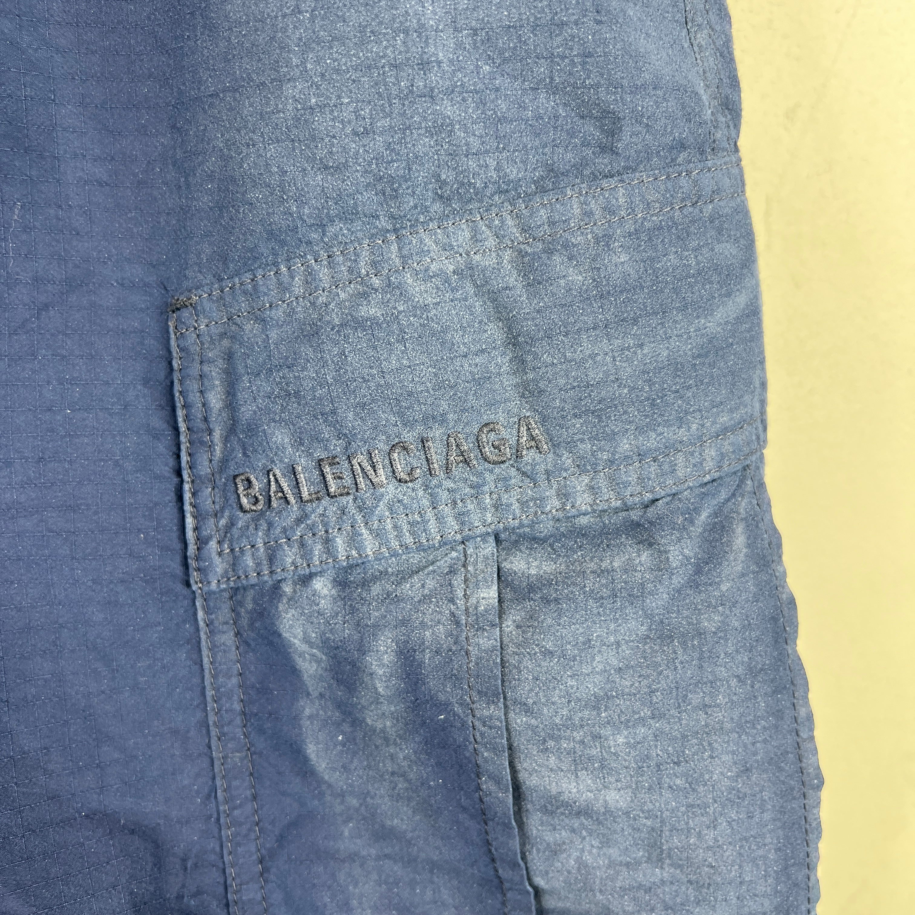 Balenciaga Navy Ripstop Cargo Shorts - Image 7