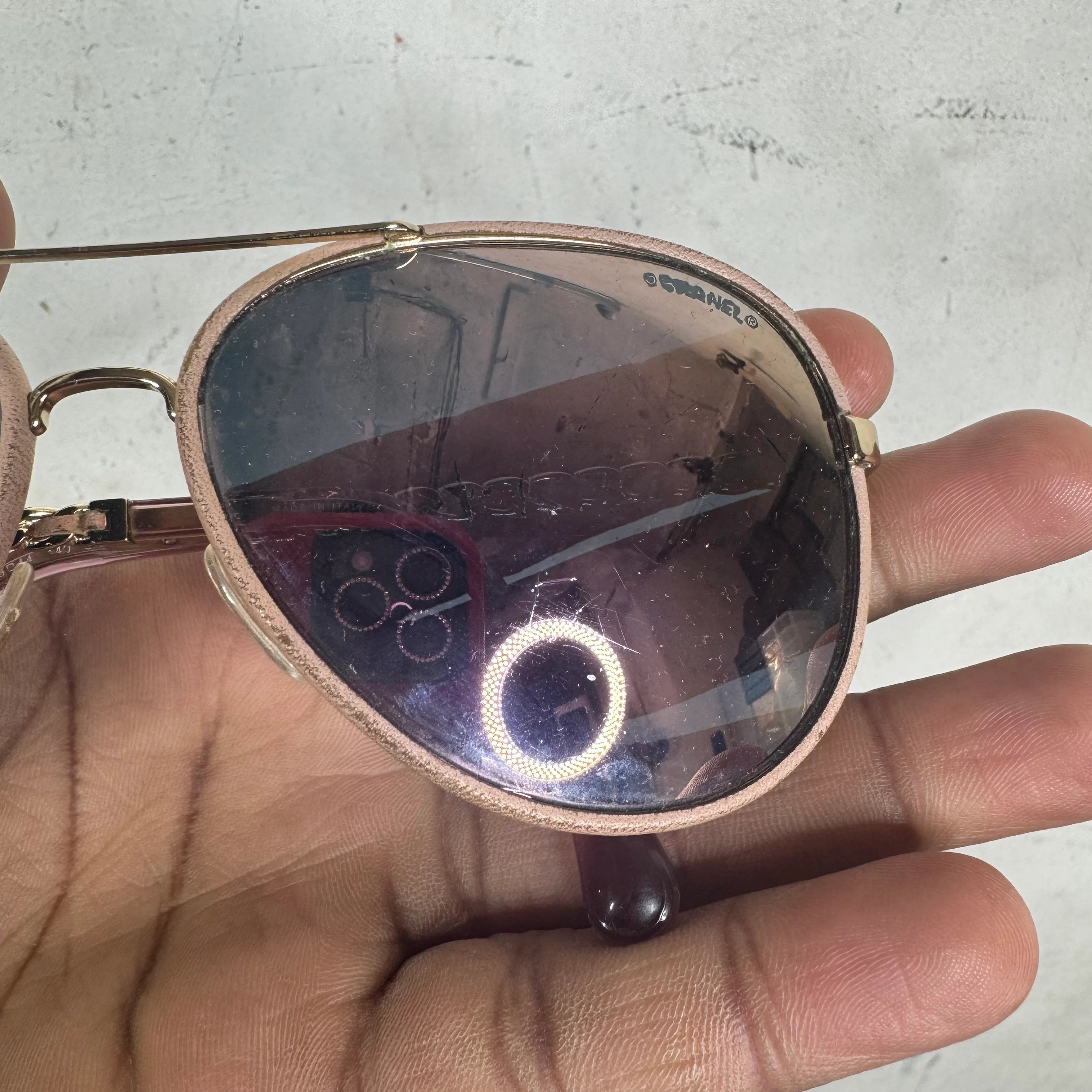 Chanel Purple Tinted Aviator Sunglasses - Image 3