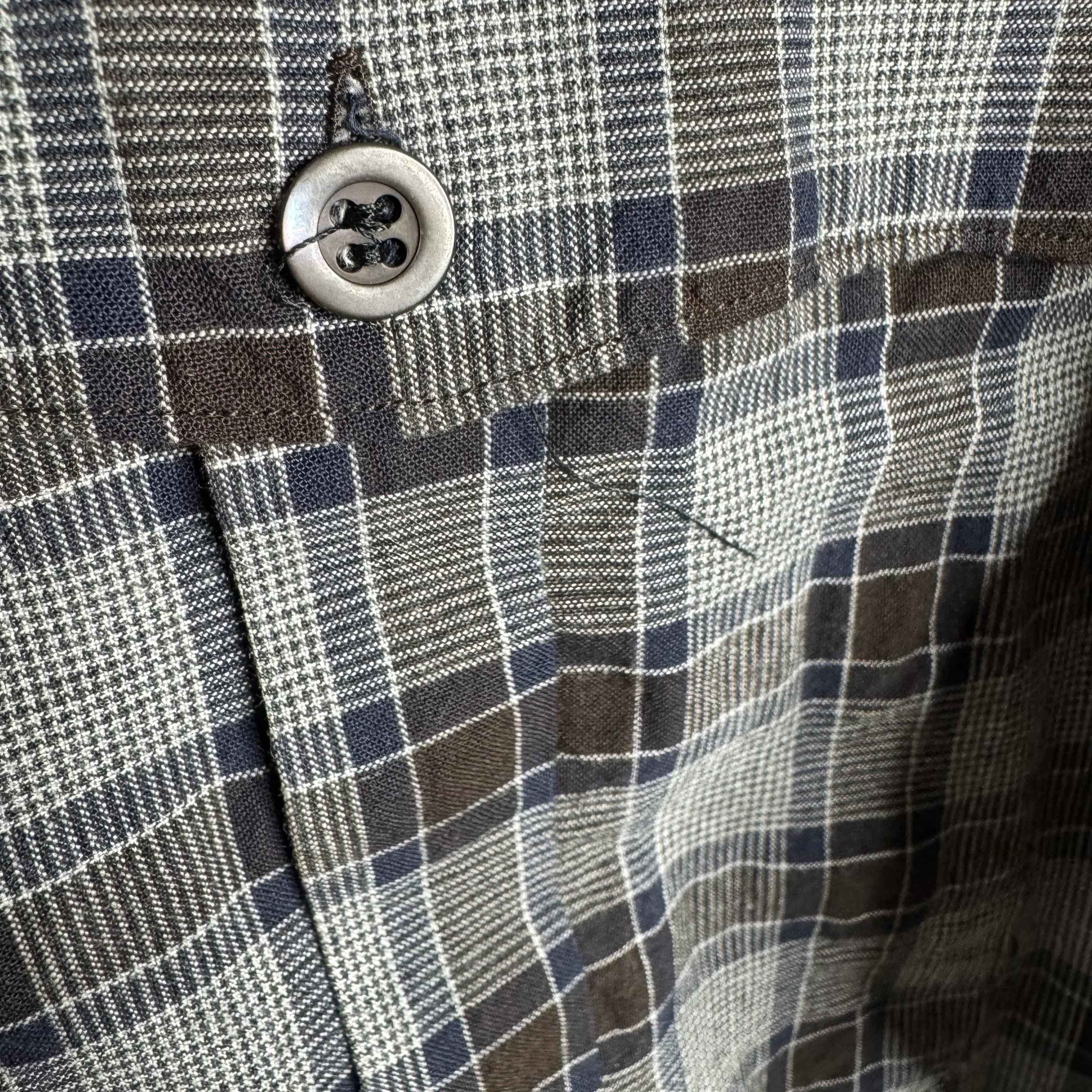 Dries Van Noten Blue/Brown Plaid Shirt With Epaulettes - Image 10