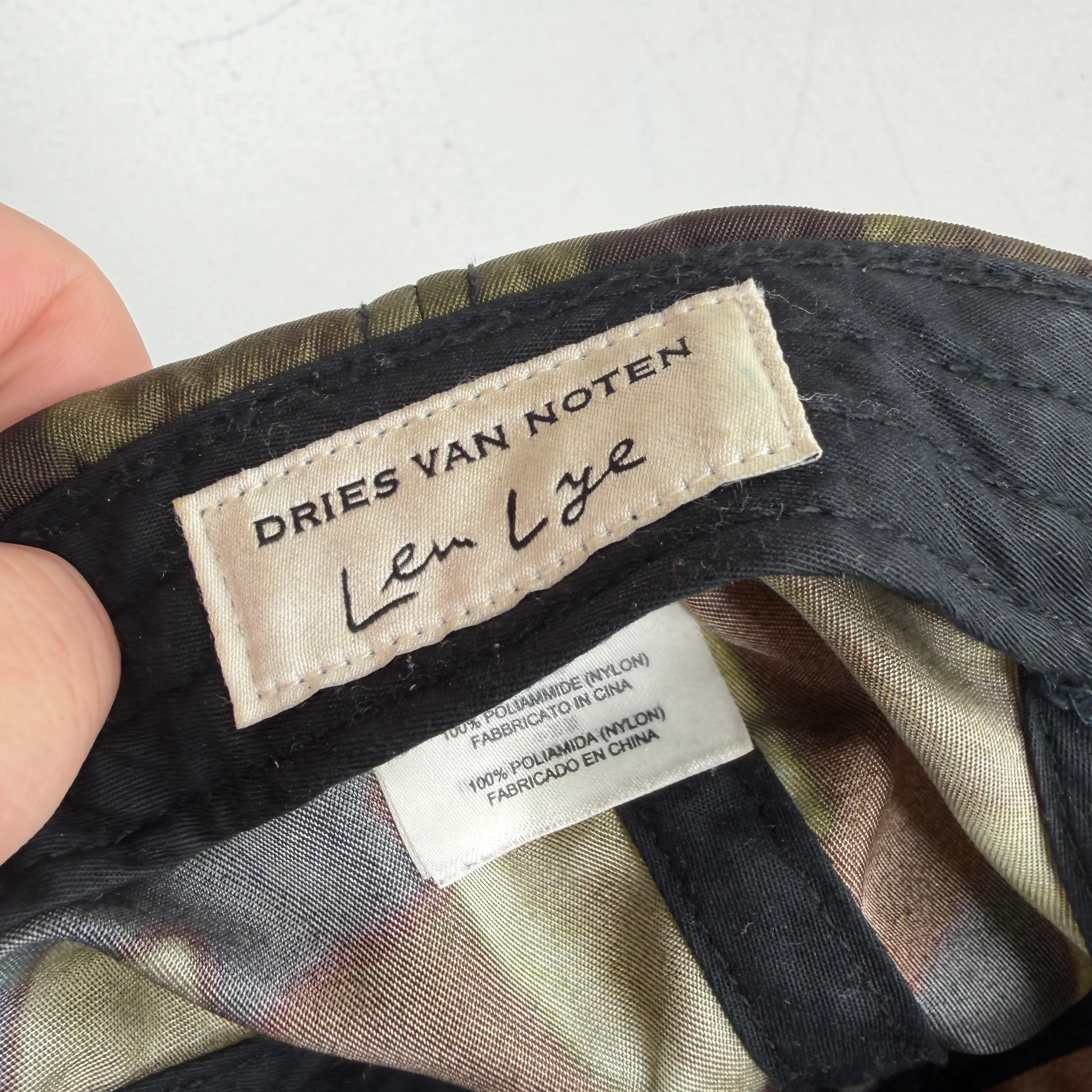Dries Van Noten Green Printed Poly Hat - Image 3