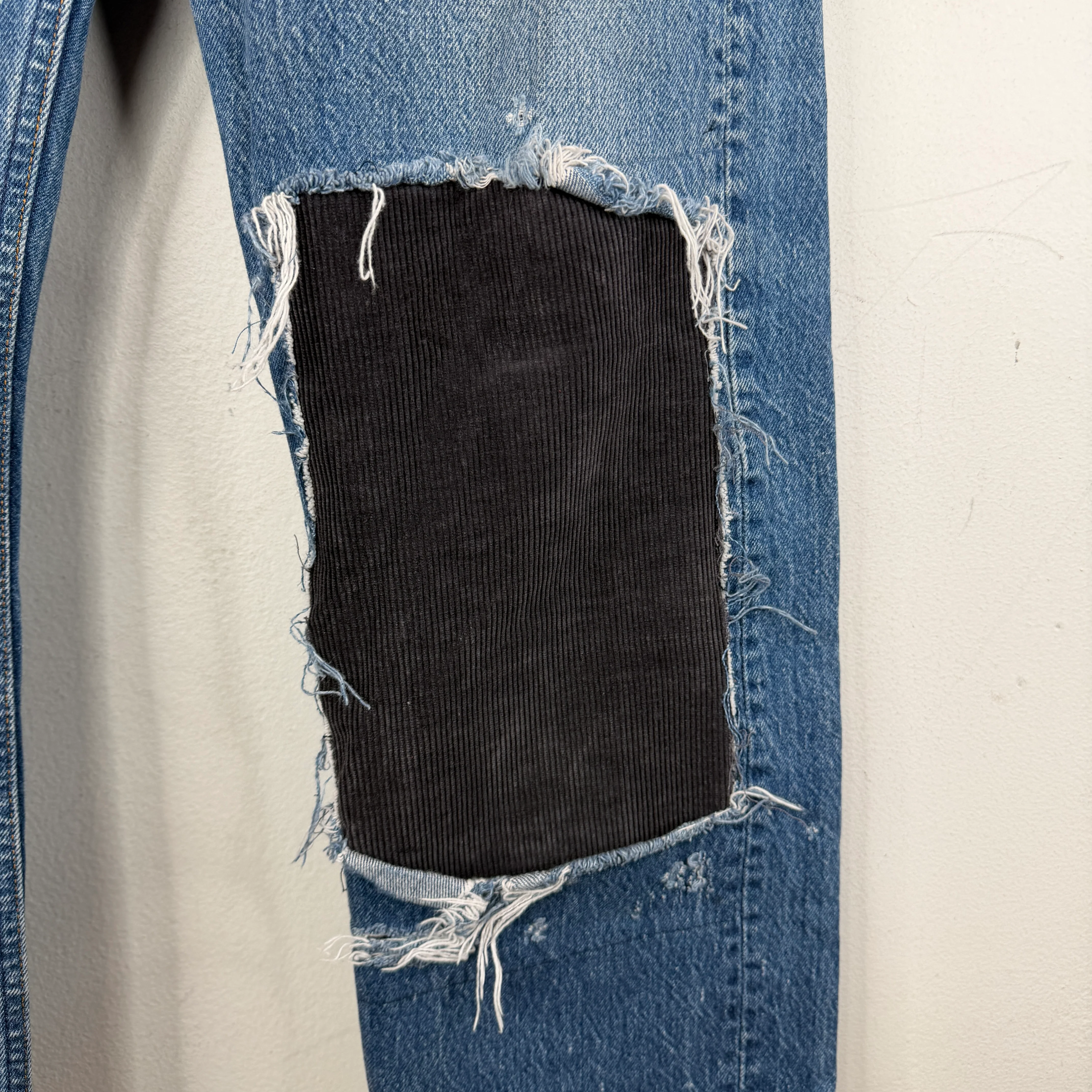 Gallery Dept Distressed Corduroy Patch Denim Jeans - Image 10