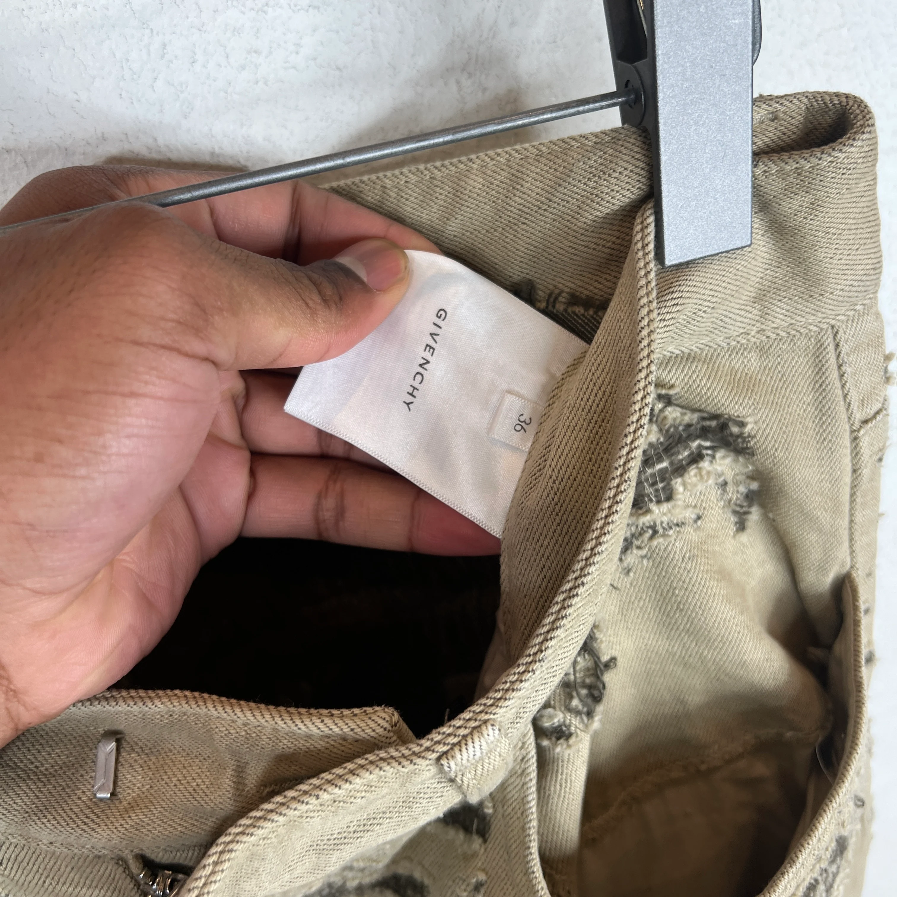 Givenchy Distressed Zipper Denim - Image 3
