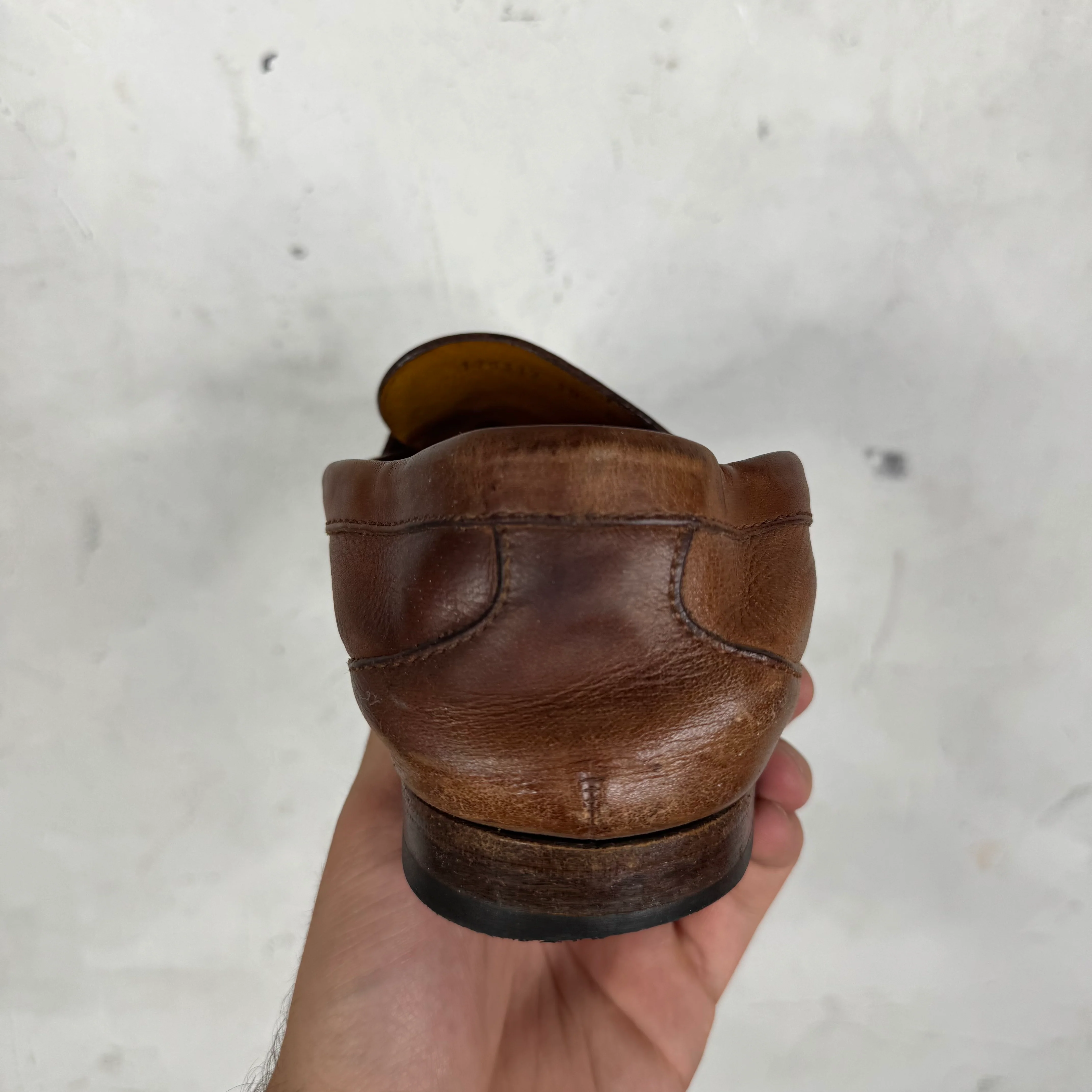 Gucci Brown Bamboo Tassled Loafers - Image 4