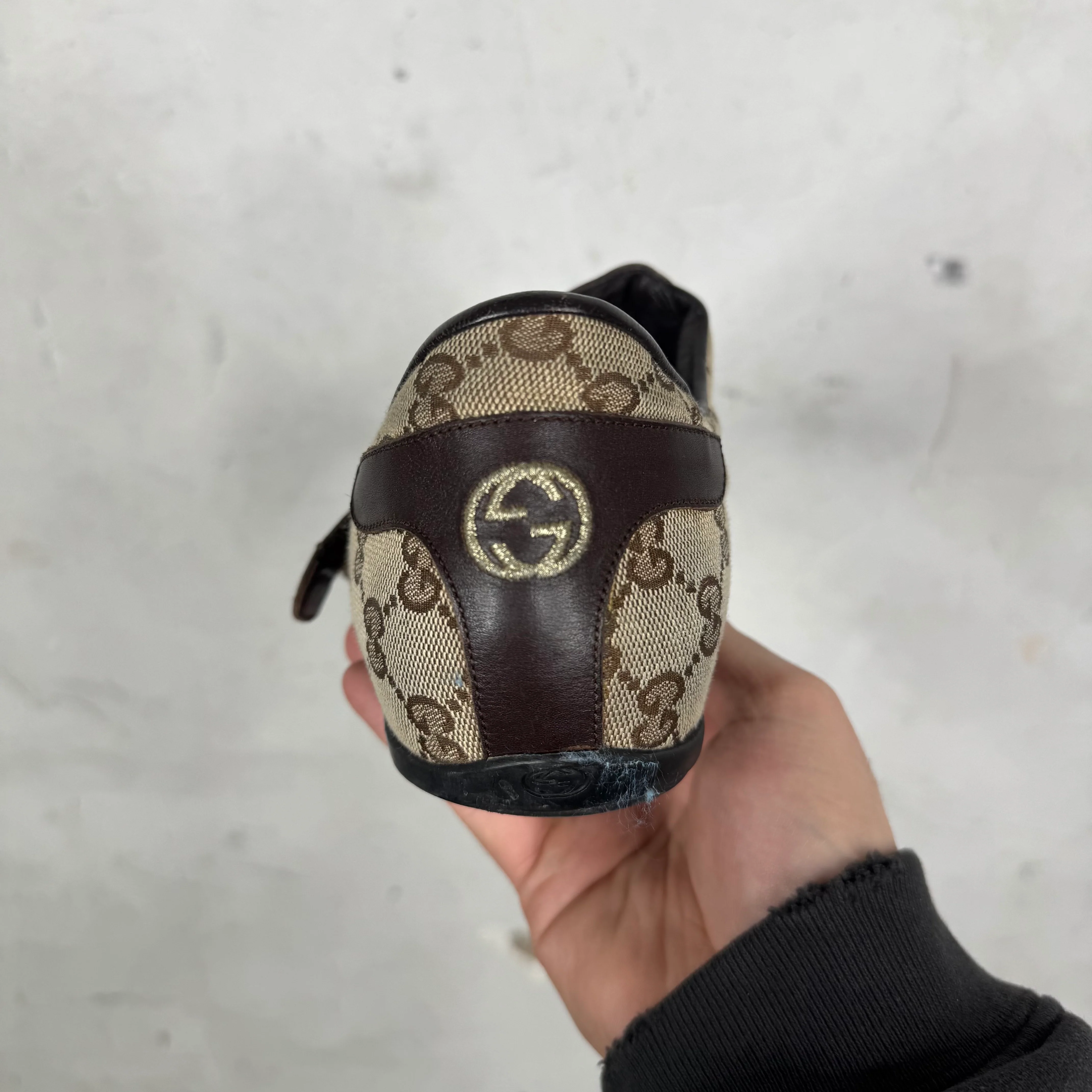 Gucci Monogram Leather Paneled Cycling Shoes - Image 10