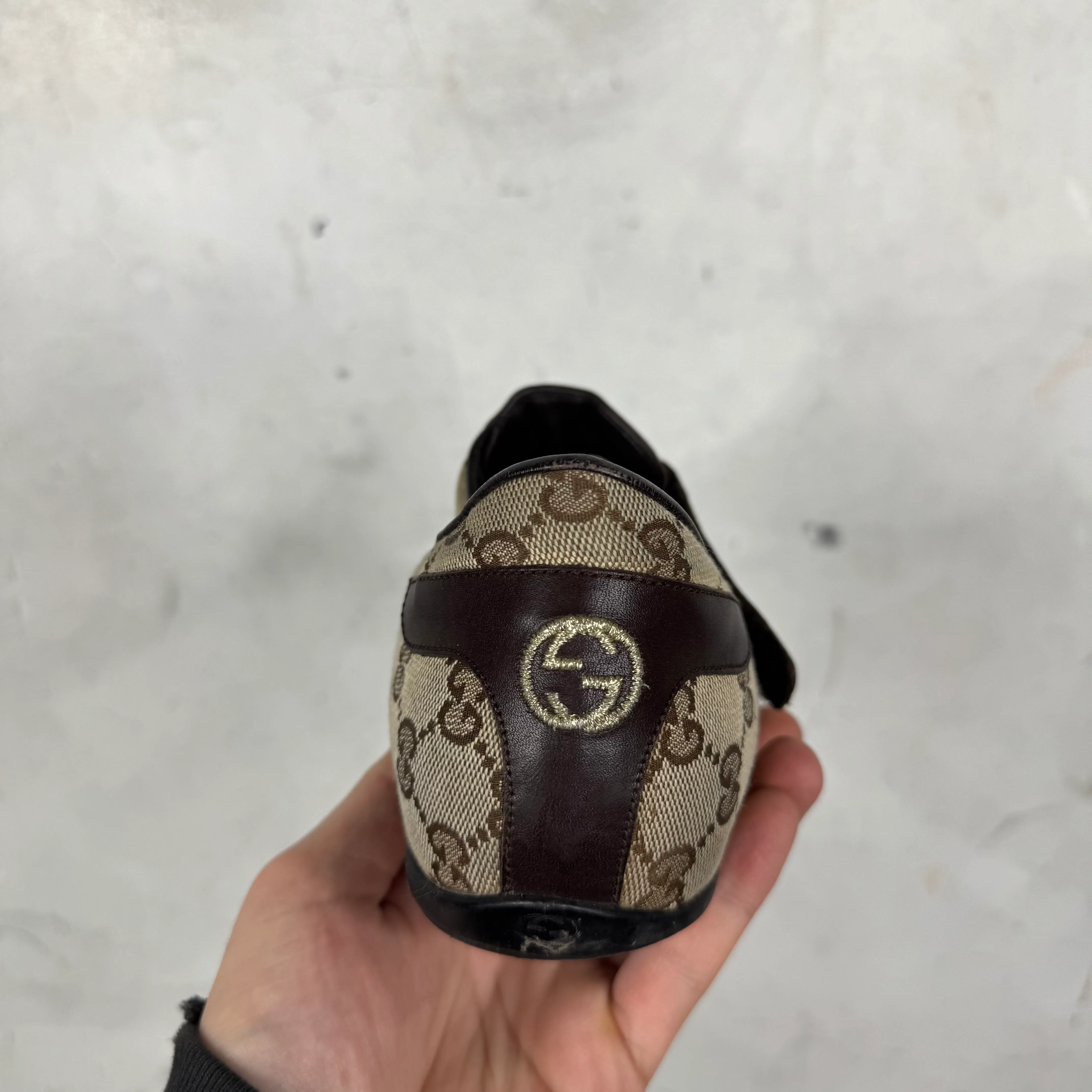 Gucci Monogram Leather Paneled Cycling Shoes - Image 4
