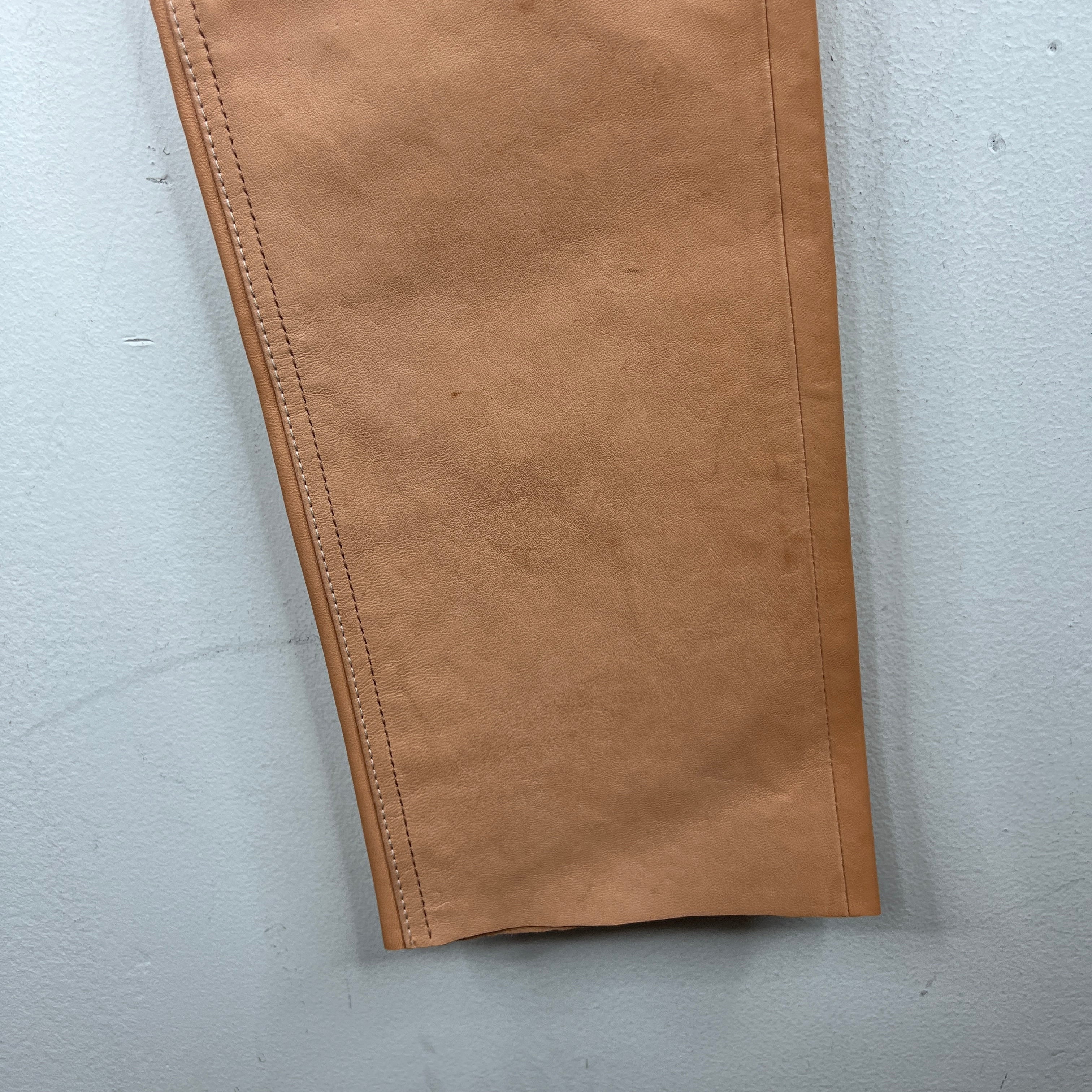 Helmut Lang Peach Leather Slim Pants - Image 8