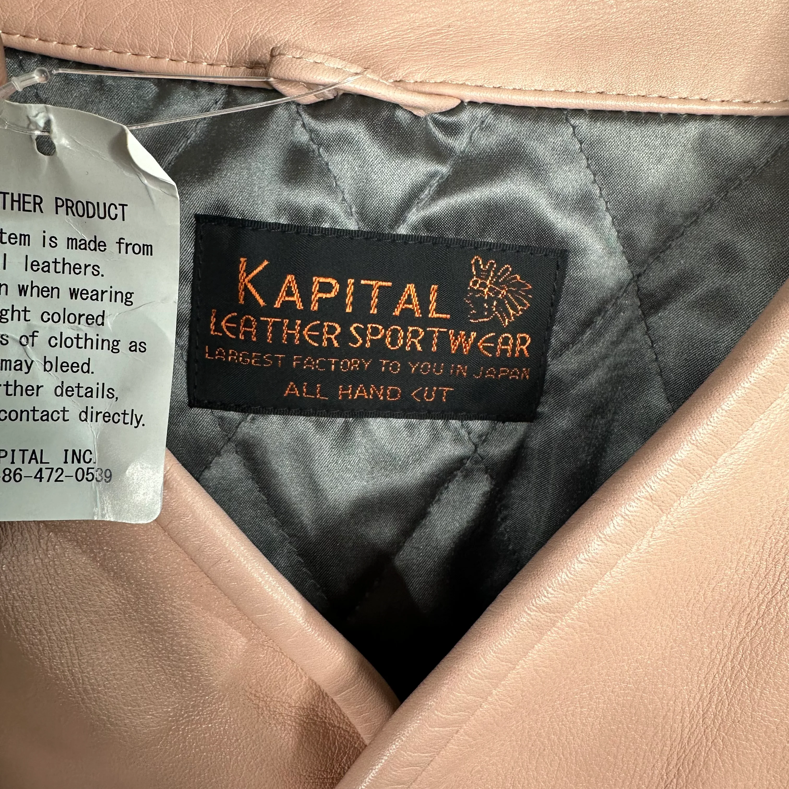 Kapital Pink Hand Cut Leather 4-Pocket Jacket - Image 7
