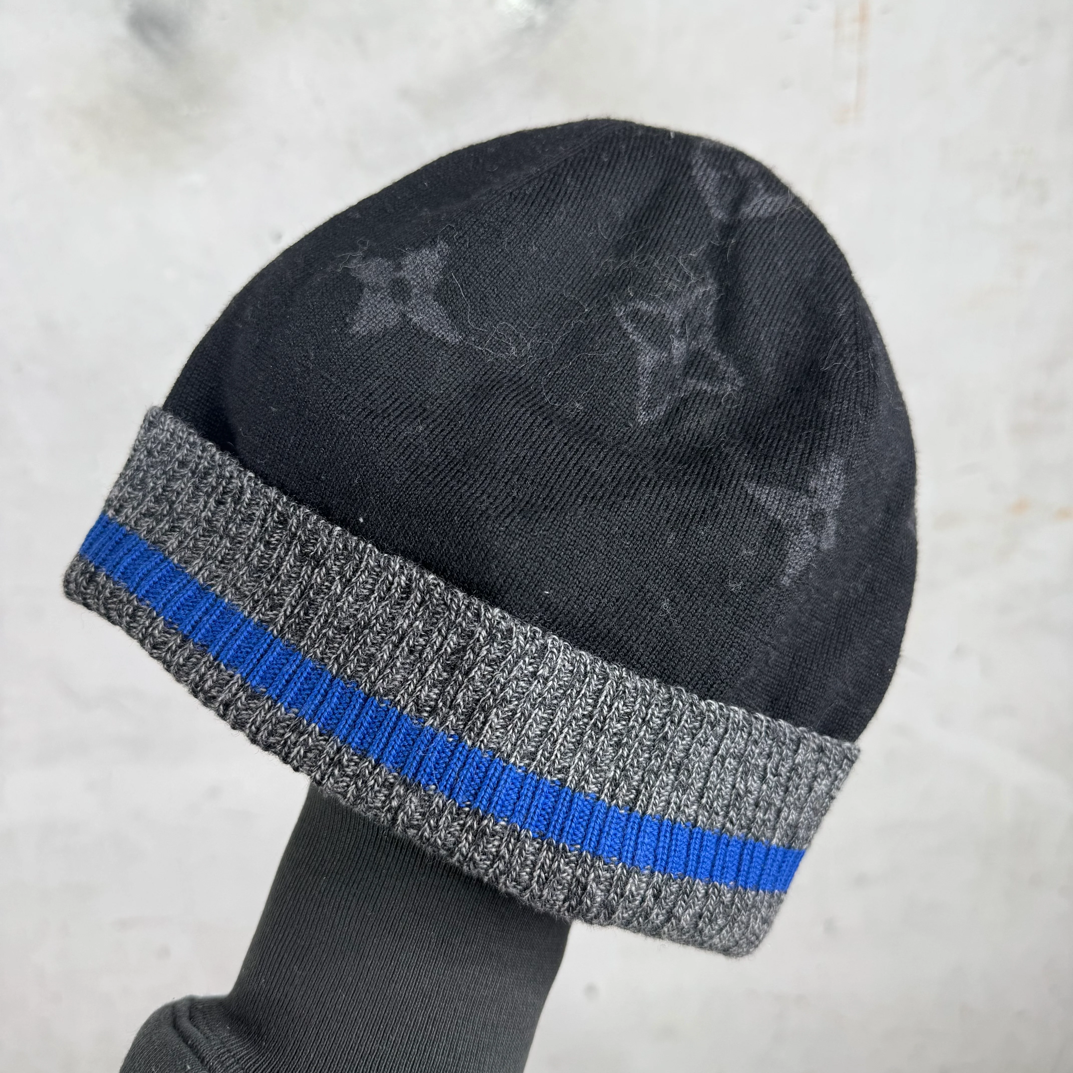 Louis Vuitton Wool Monogram Beanie Black/Grey/Blue