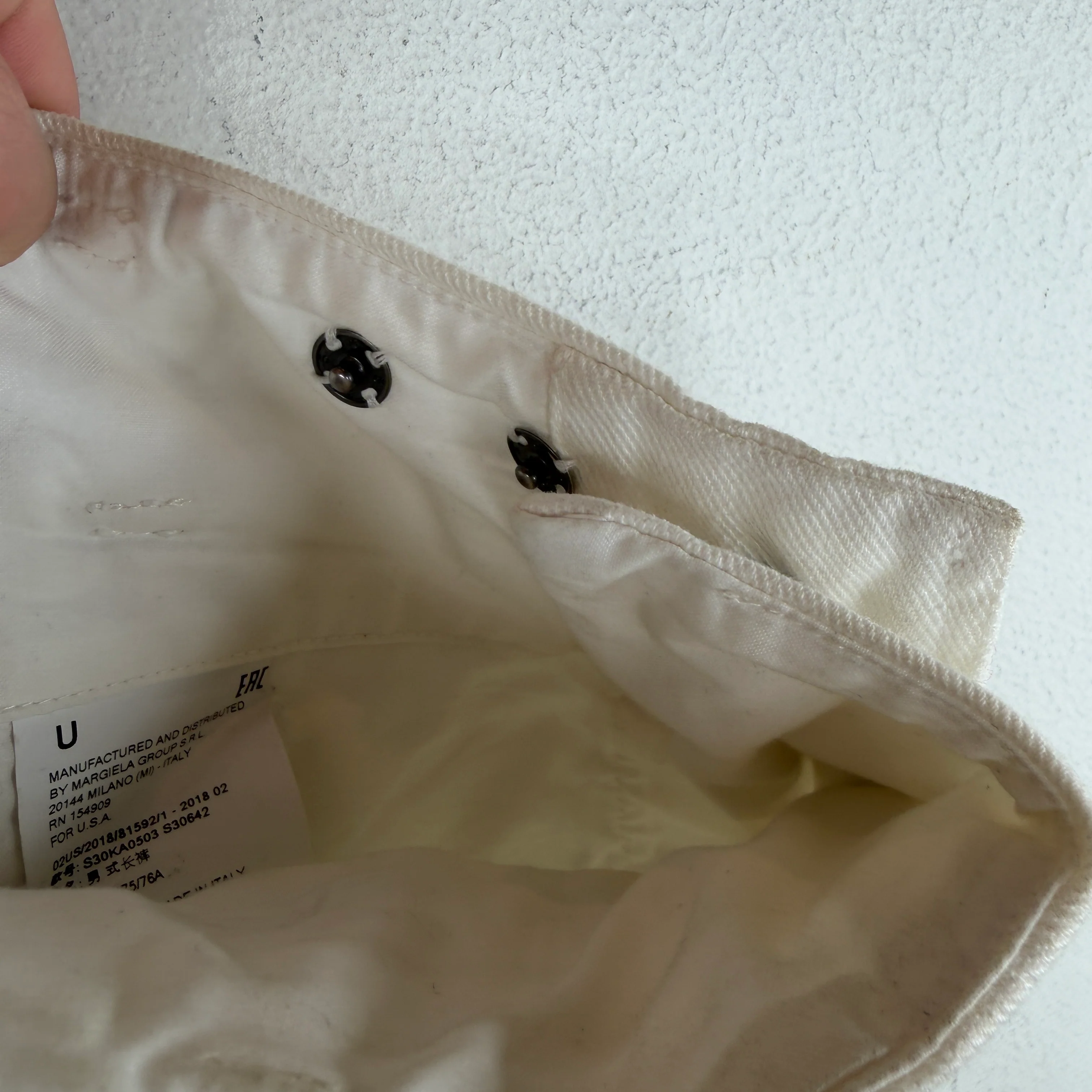 Margiela White Adjustable Waist Trousers - Image 16