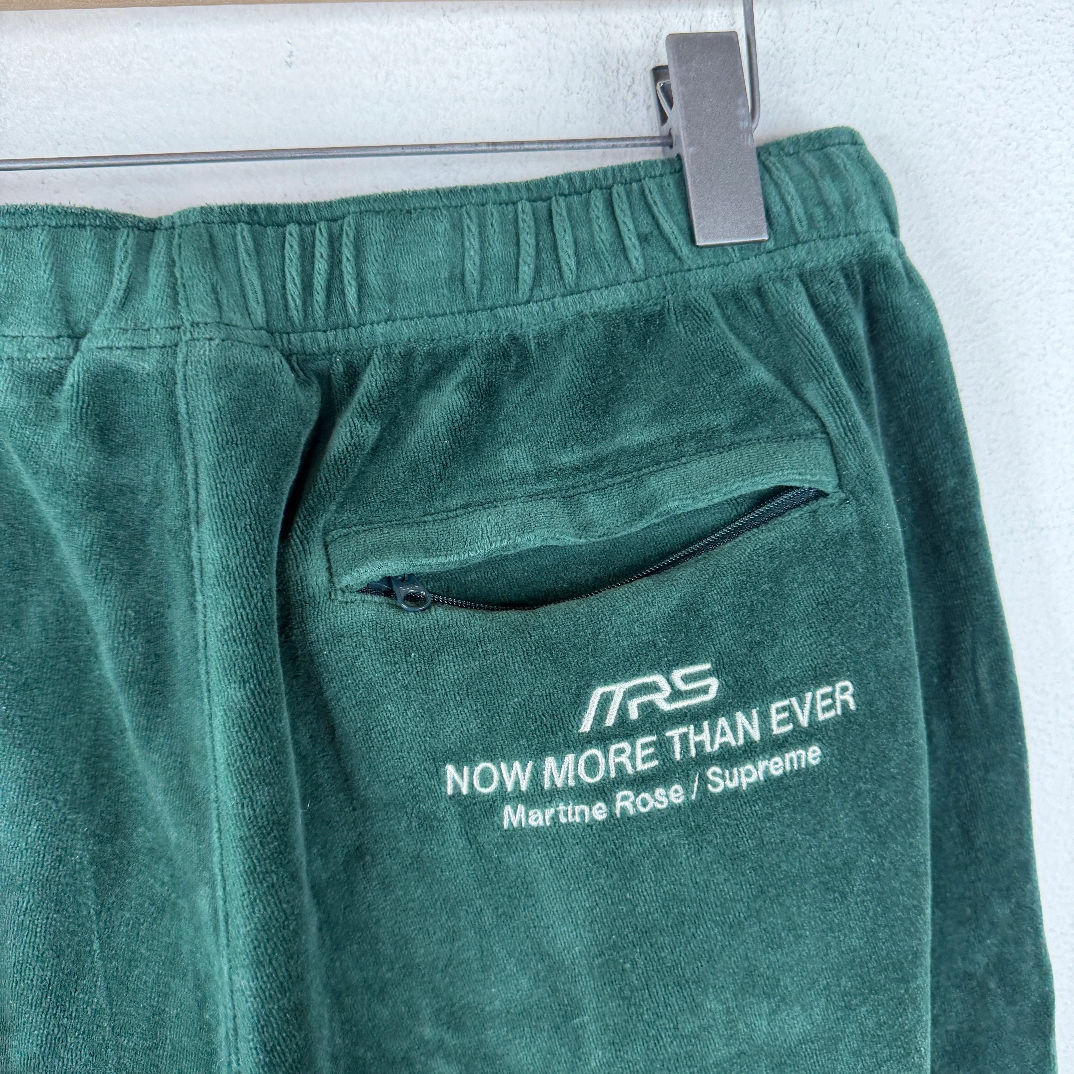 Martine Rose Supreme Green Velour Track Pants - Image 8
