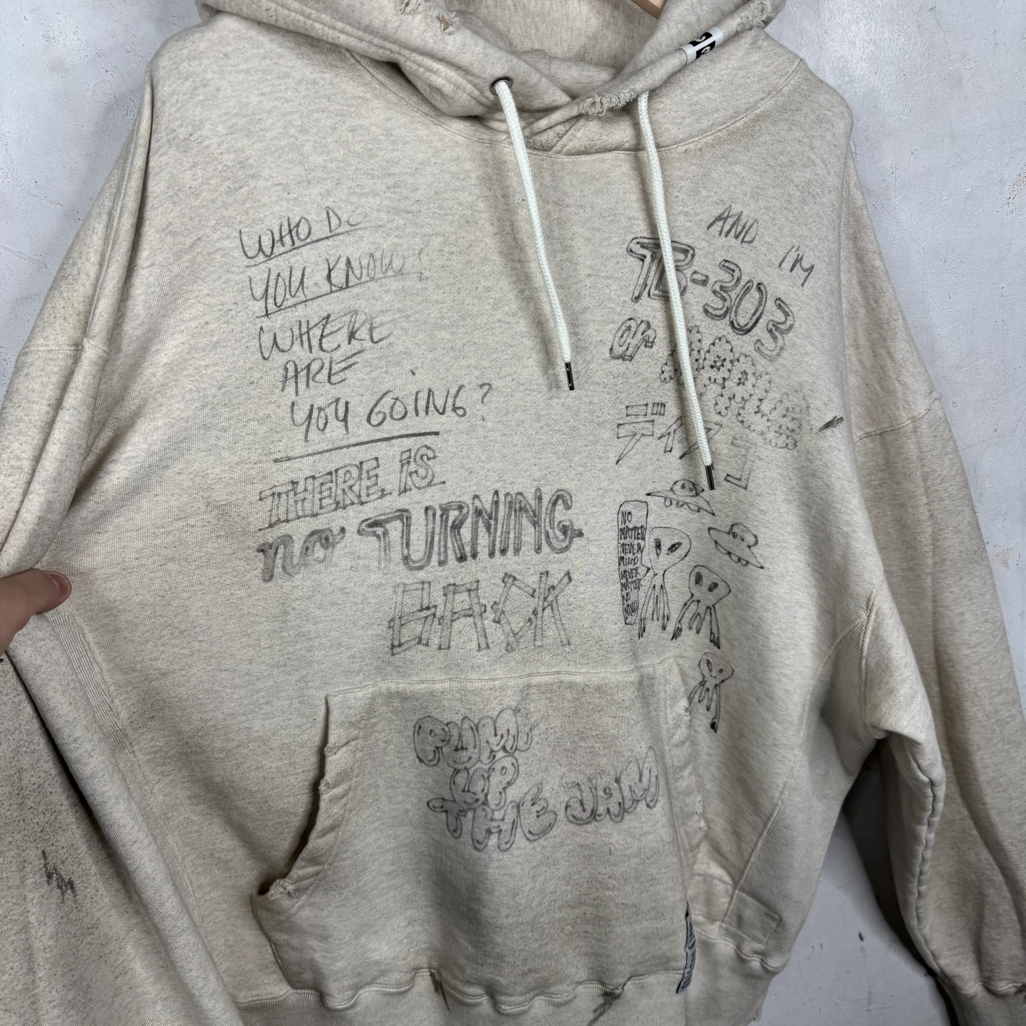 MMY Distressed Sketch Hoodie - Image 4