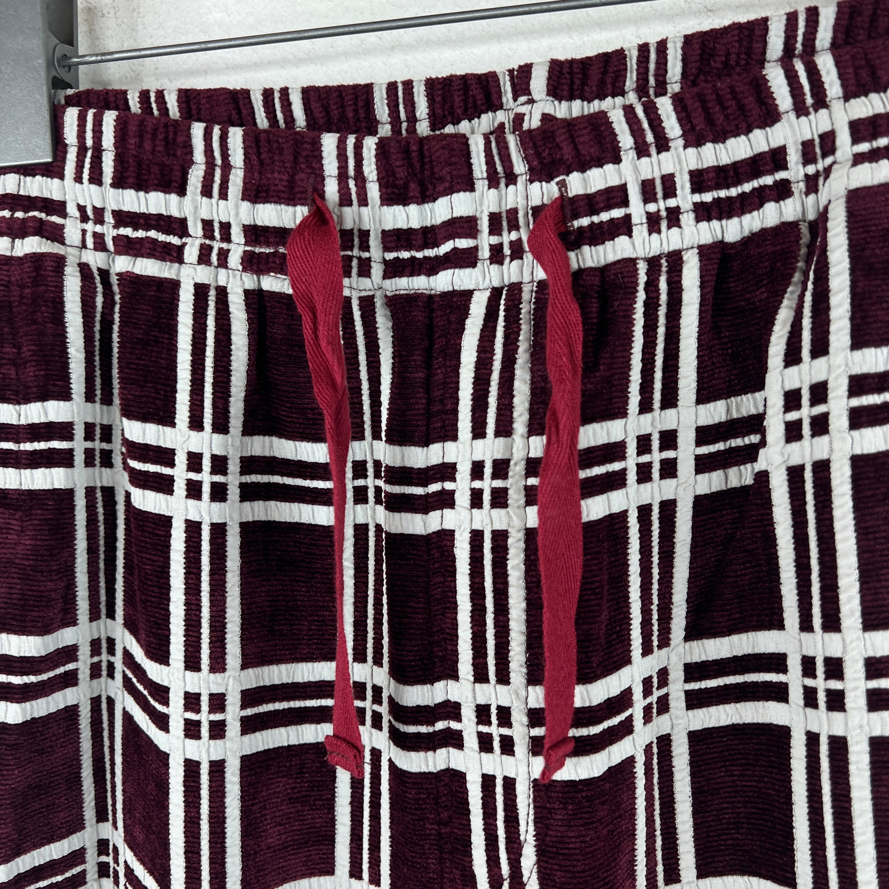 Needles Maroon Terry Cloth Plaid Pajama Pants - Image 5