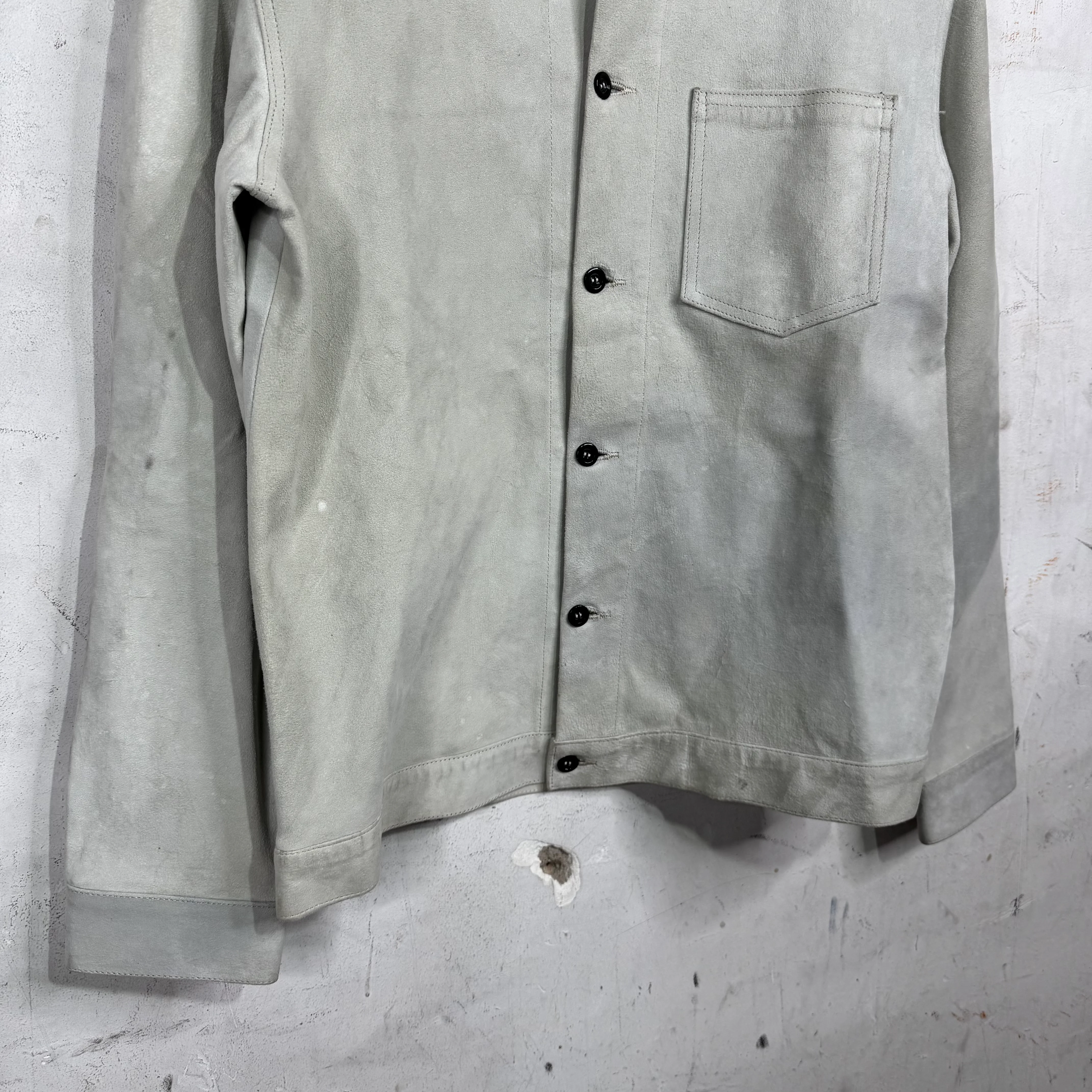 Our Legacy Suede Leather Mint Green Shirt - Image 6