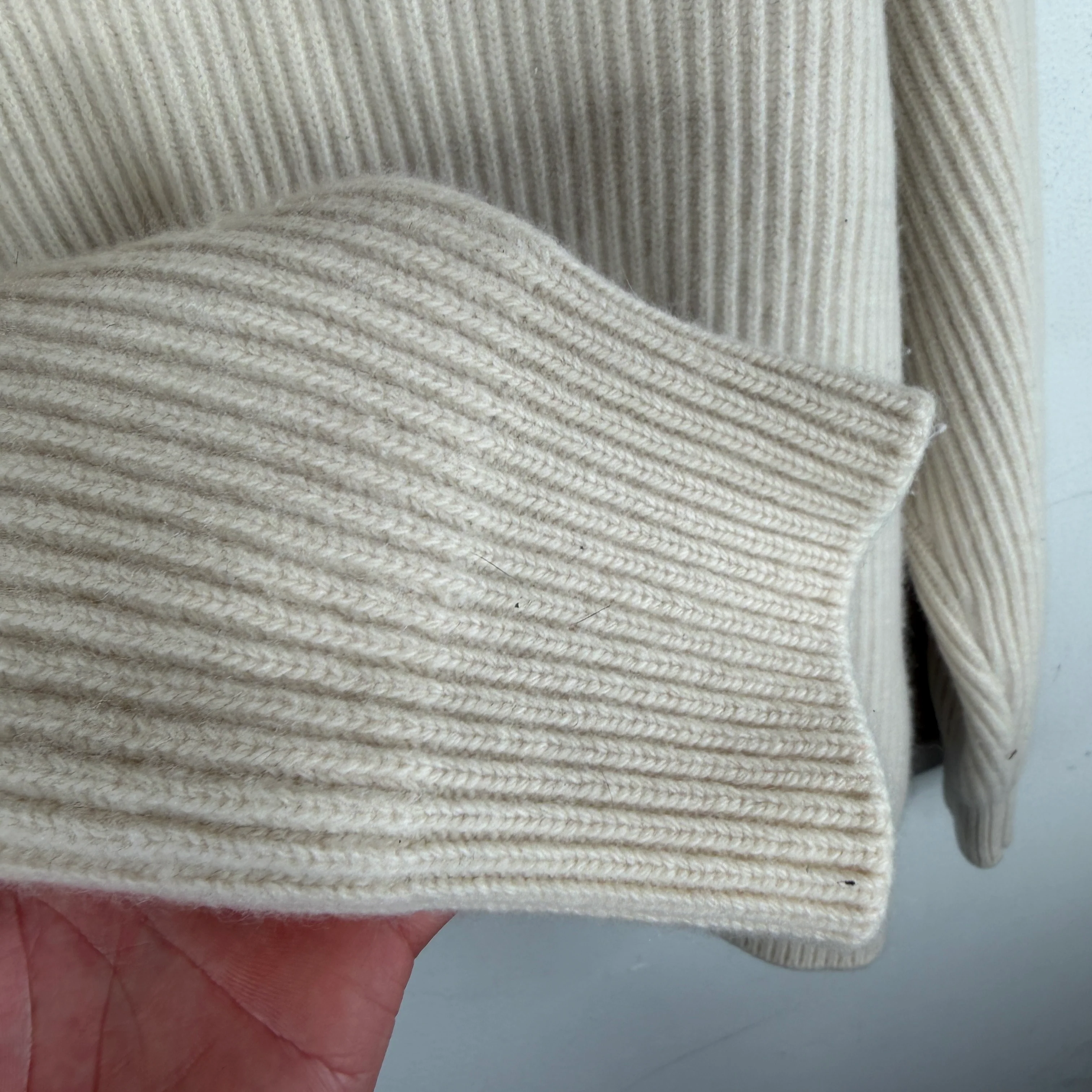 Prada Beige Wool Ribbed Sweater - Image 7