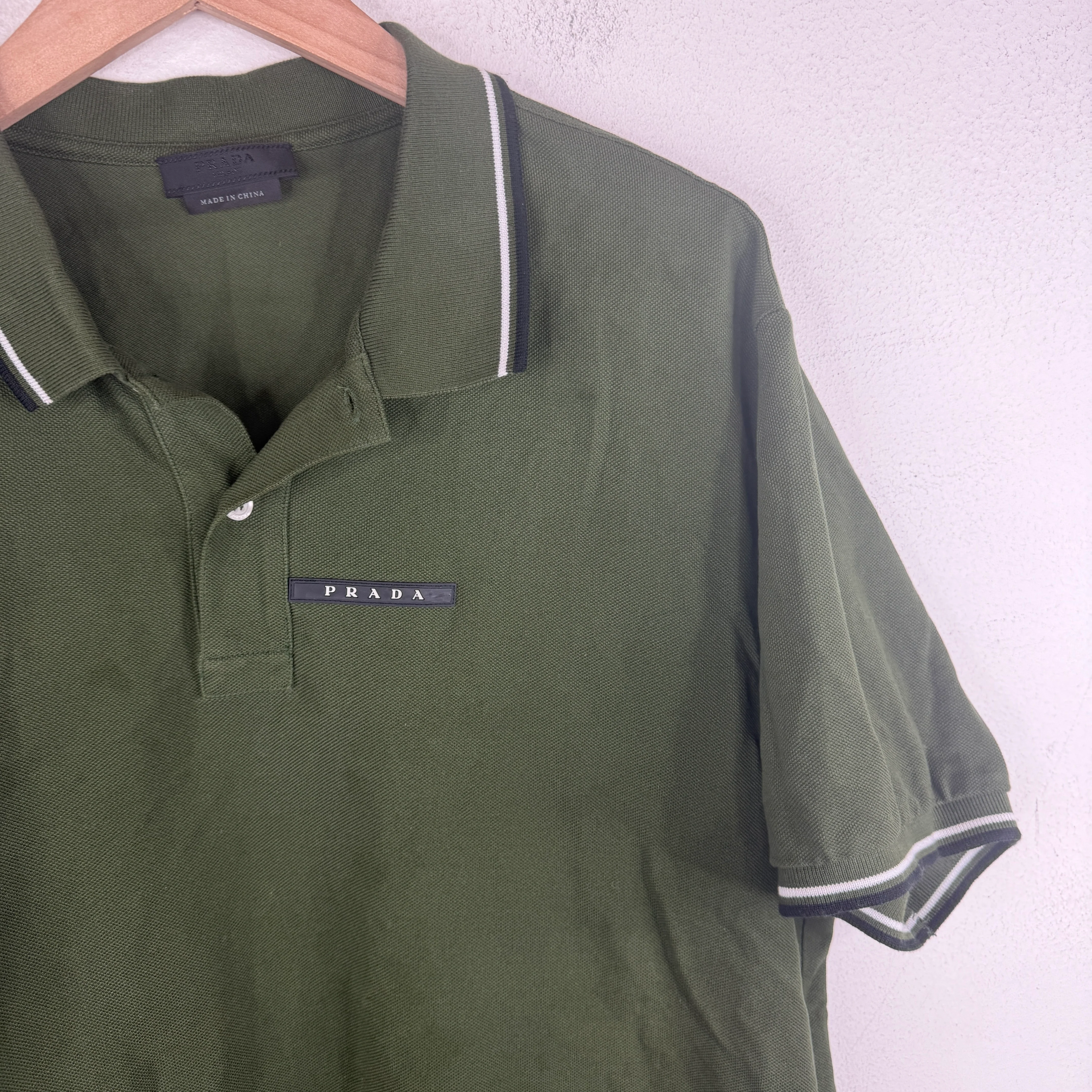 Prada Green Polo T-Shirt - Image 8