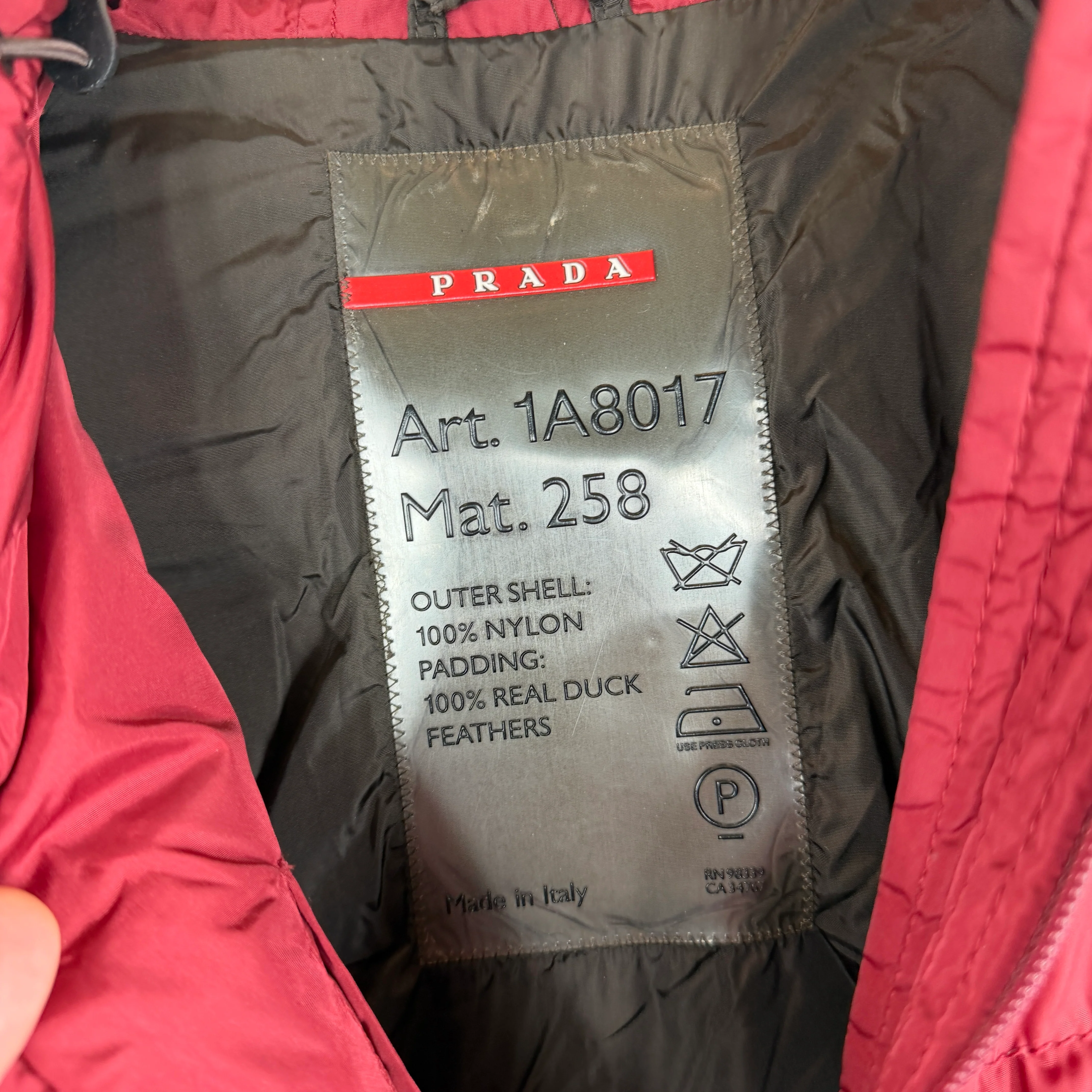 Prada Red Puffer Jacket - Image 3