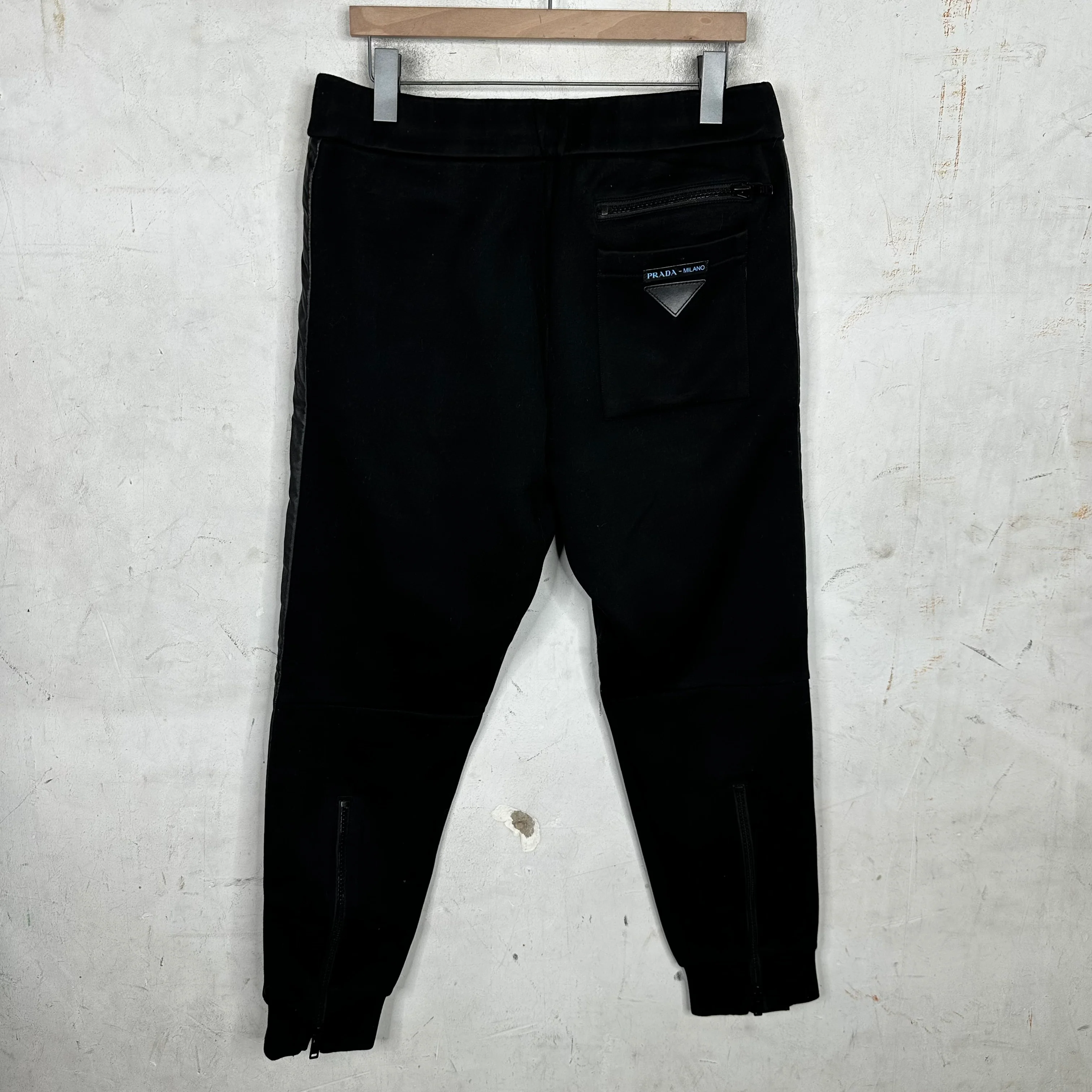Prada Re-Nylon Leather Side Jogger Pants - Image 2