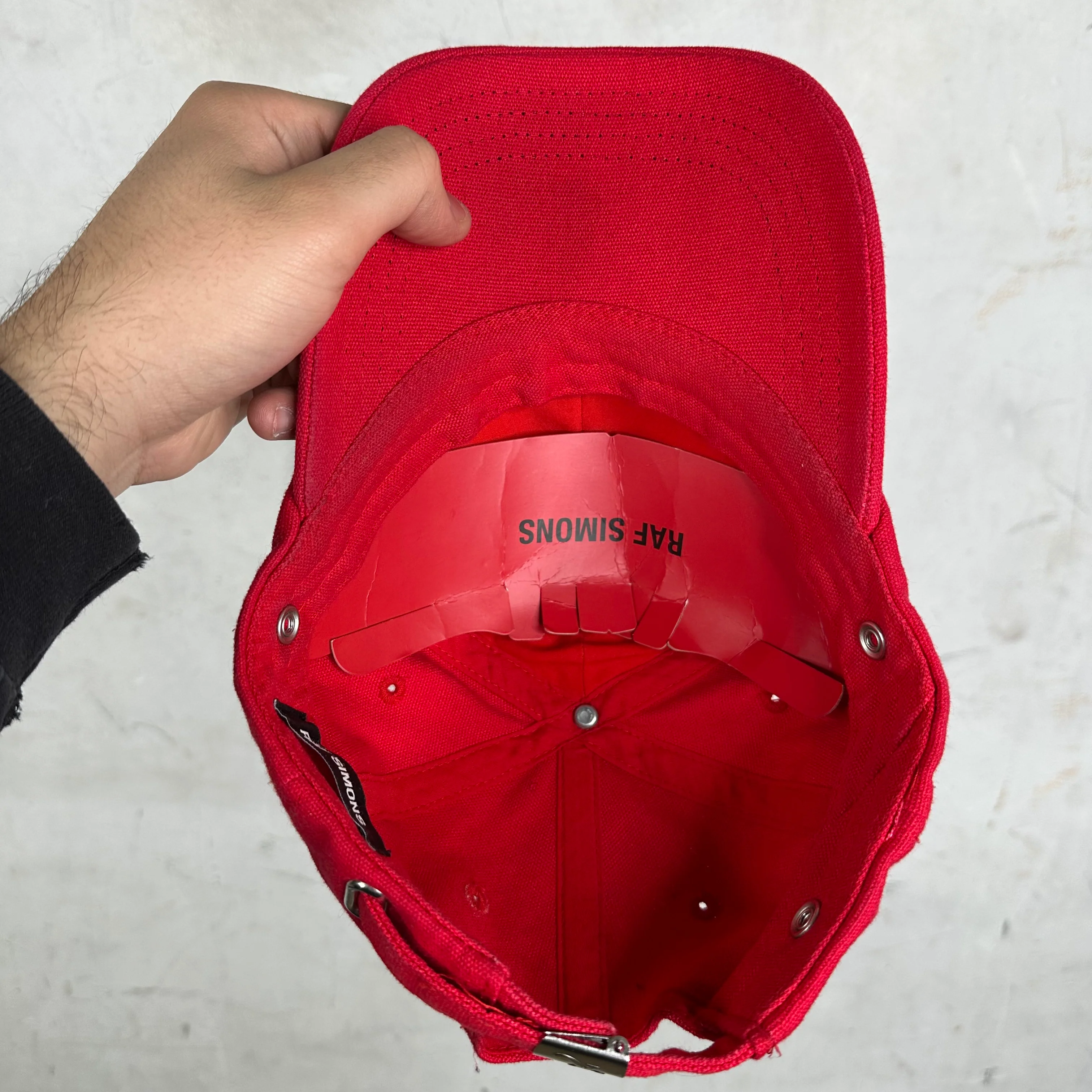Raf Simons Red Logo Hat - Image 7