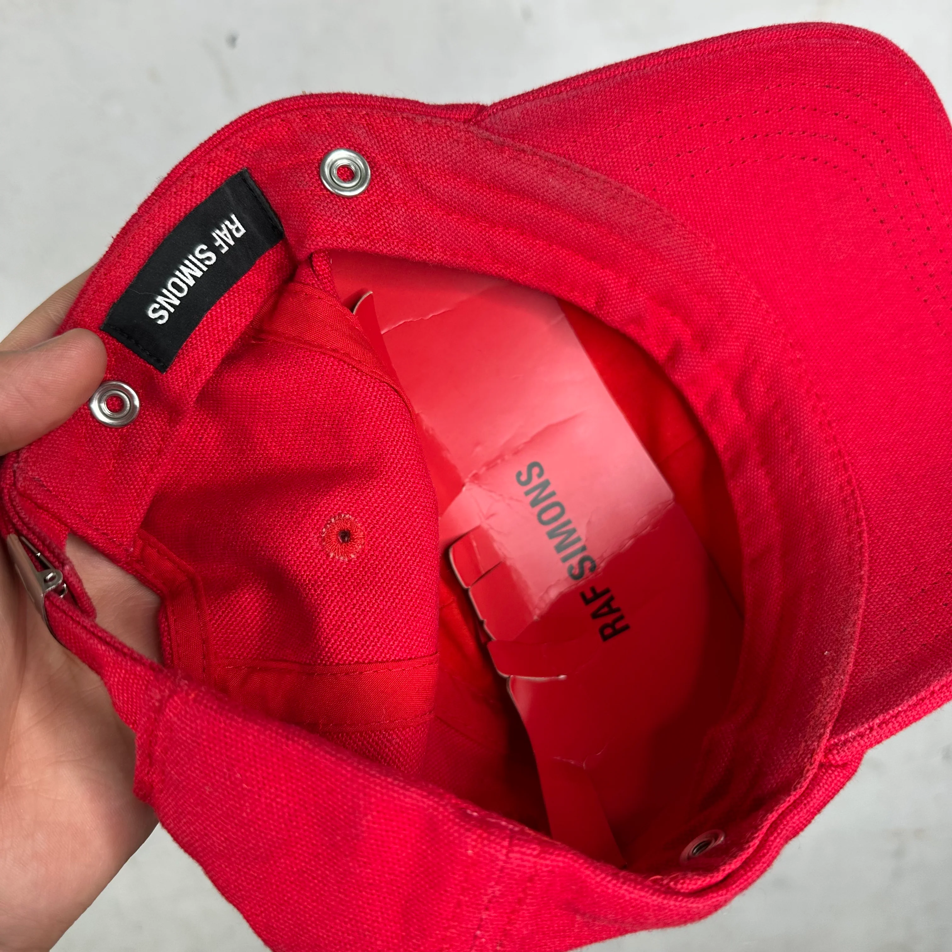 Raf Simons Red Logo Hat - Image 8