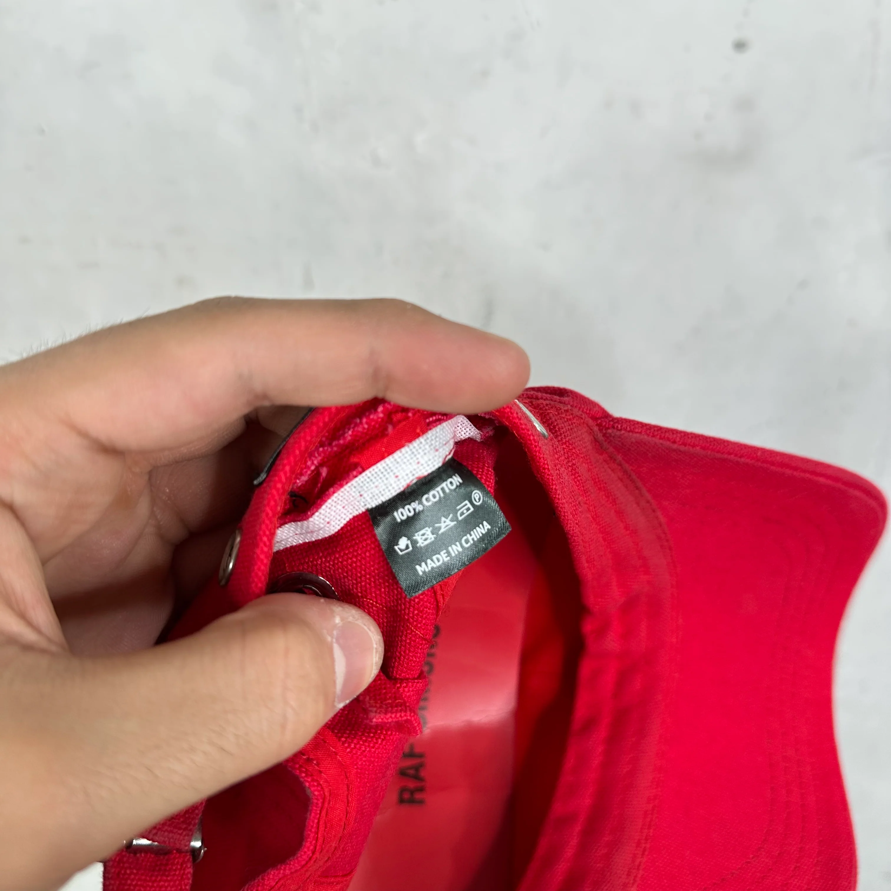 Raf Simons Red Logo Hat - Image 9
