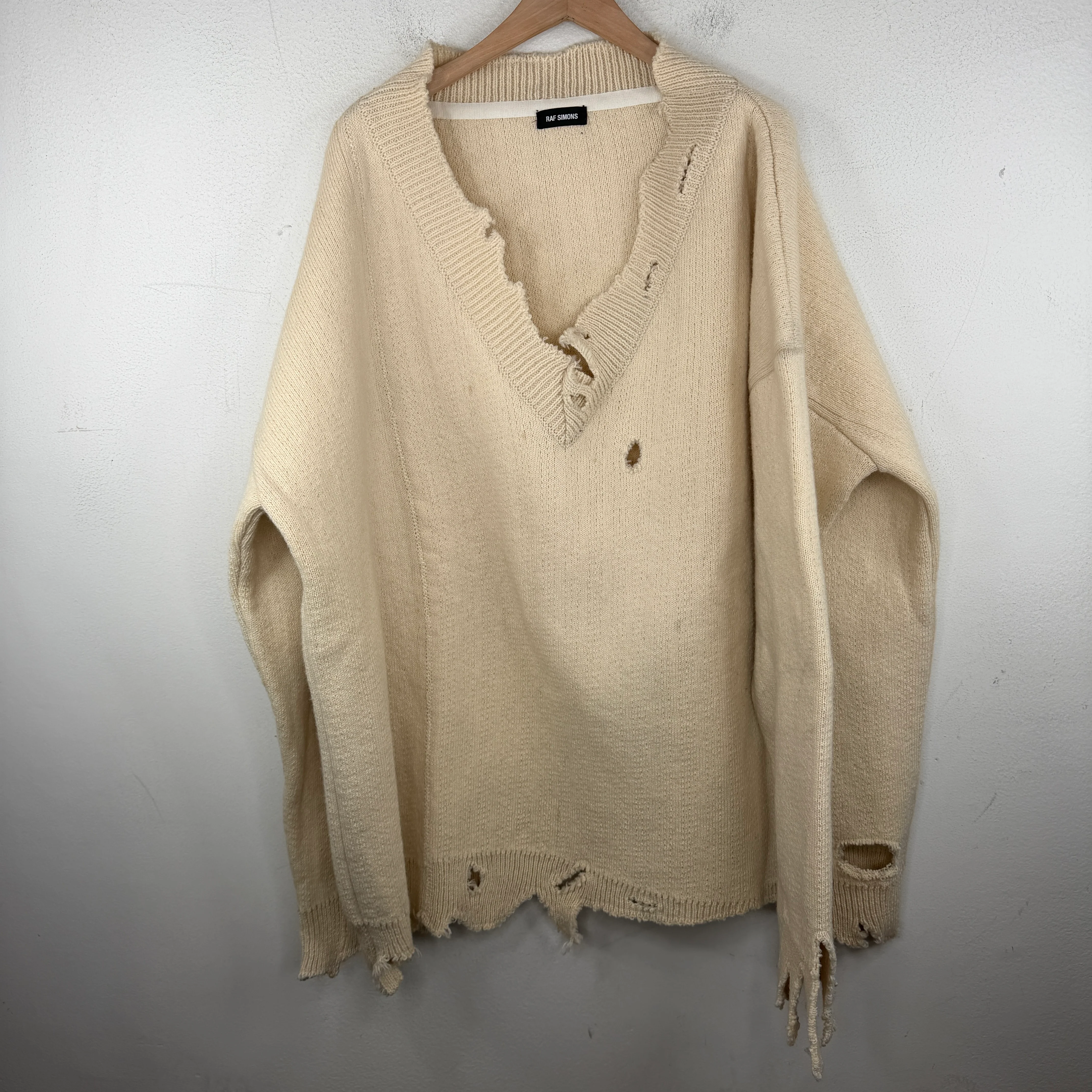 Raf Simons AW16 Distressed Knit Sweater