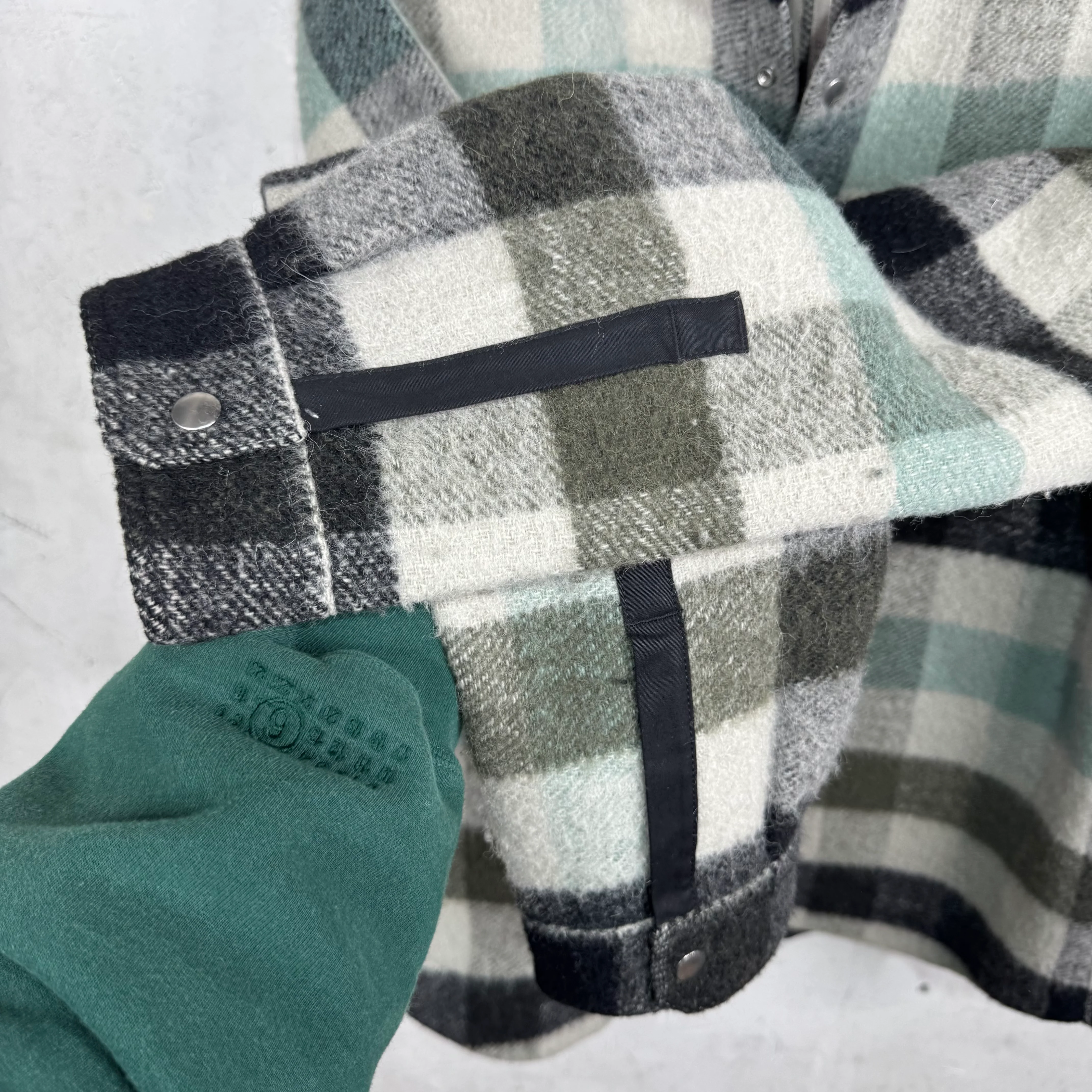 Rick Owens Wool Plaid Strapped Overshirt - Image 6