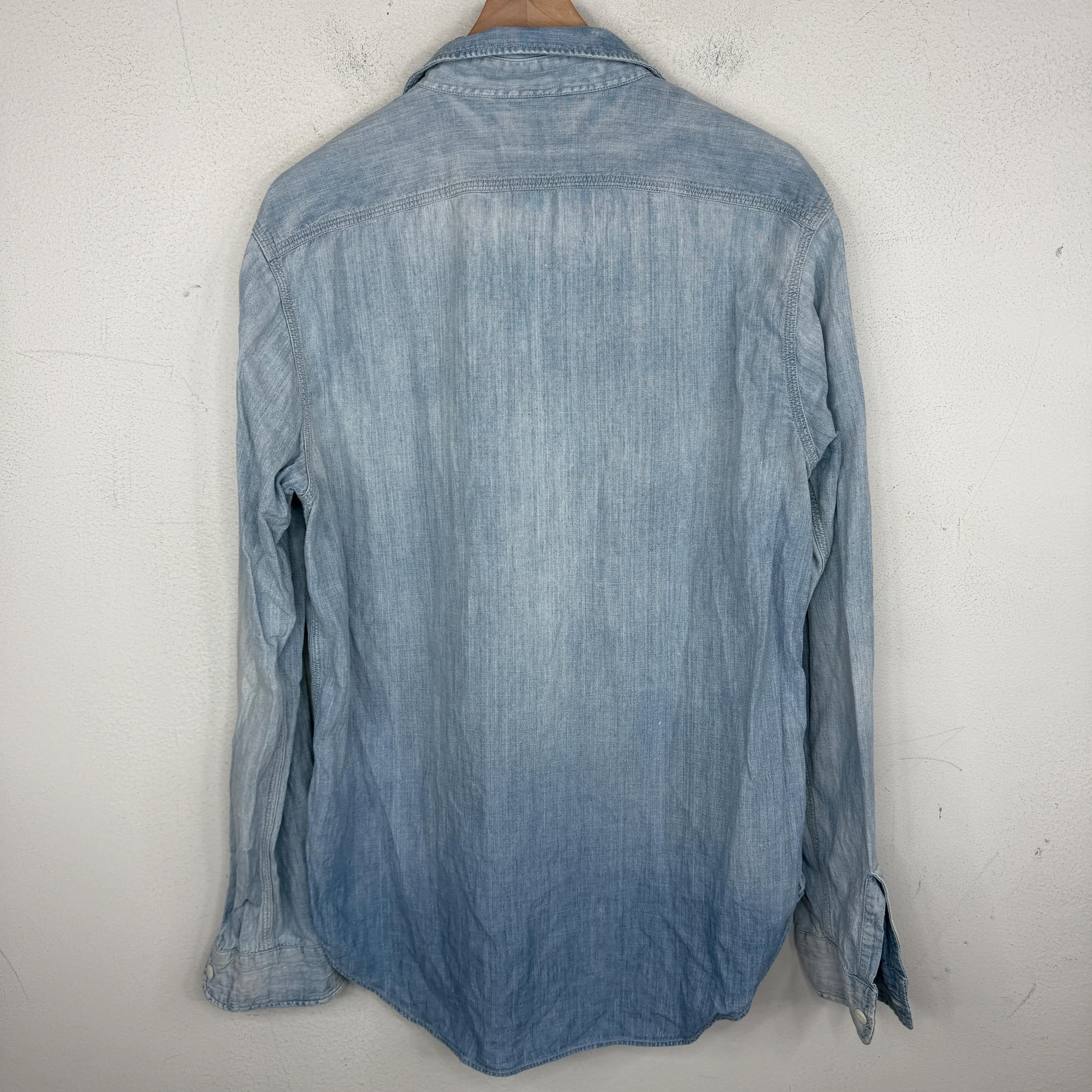 RRL Light Blue Wash Button Up LS Shirt - Image 2