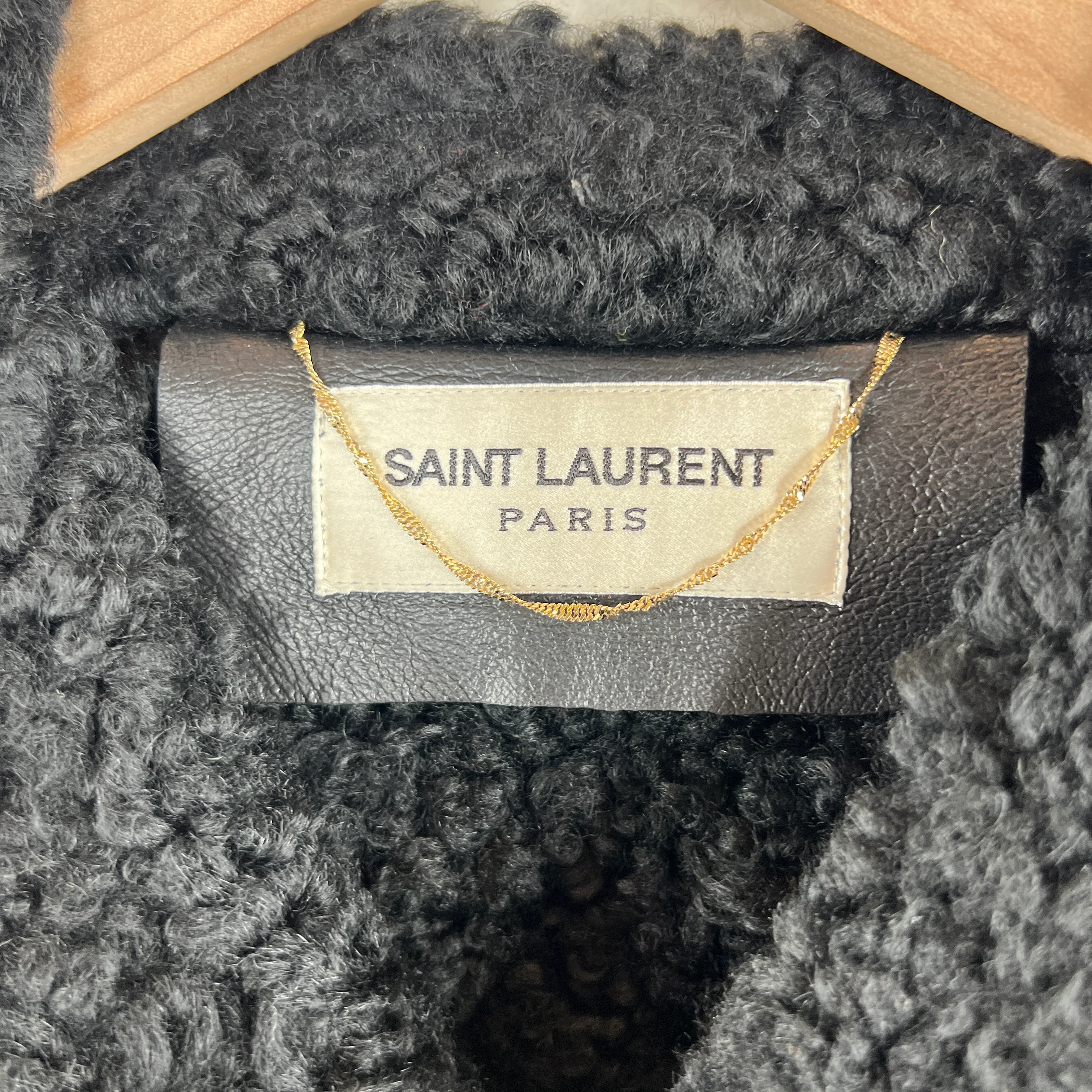 Saint Laurent Leather Shearling Coat - Image 3