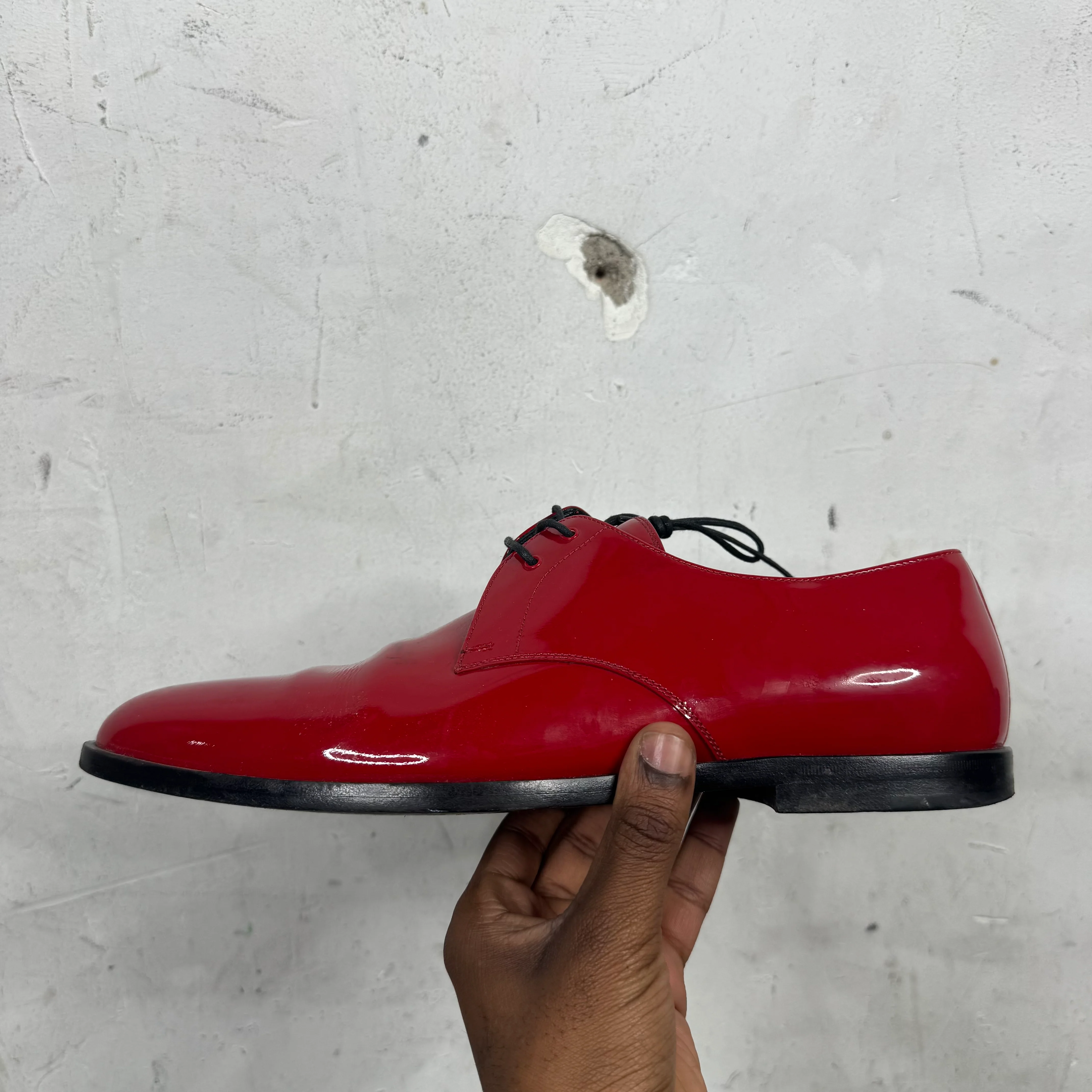 Saint Laurent Red Patent Leather Derby’s - Image 7