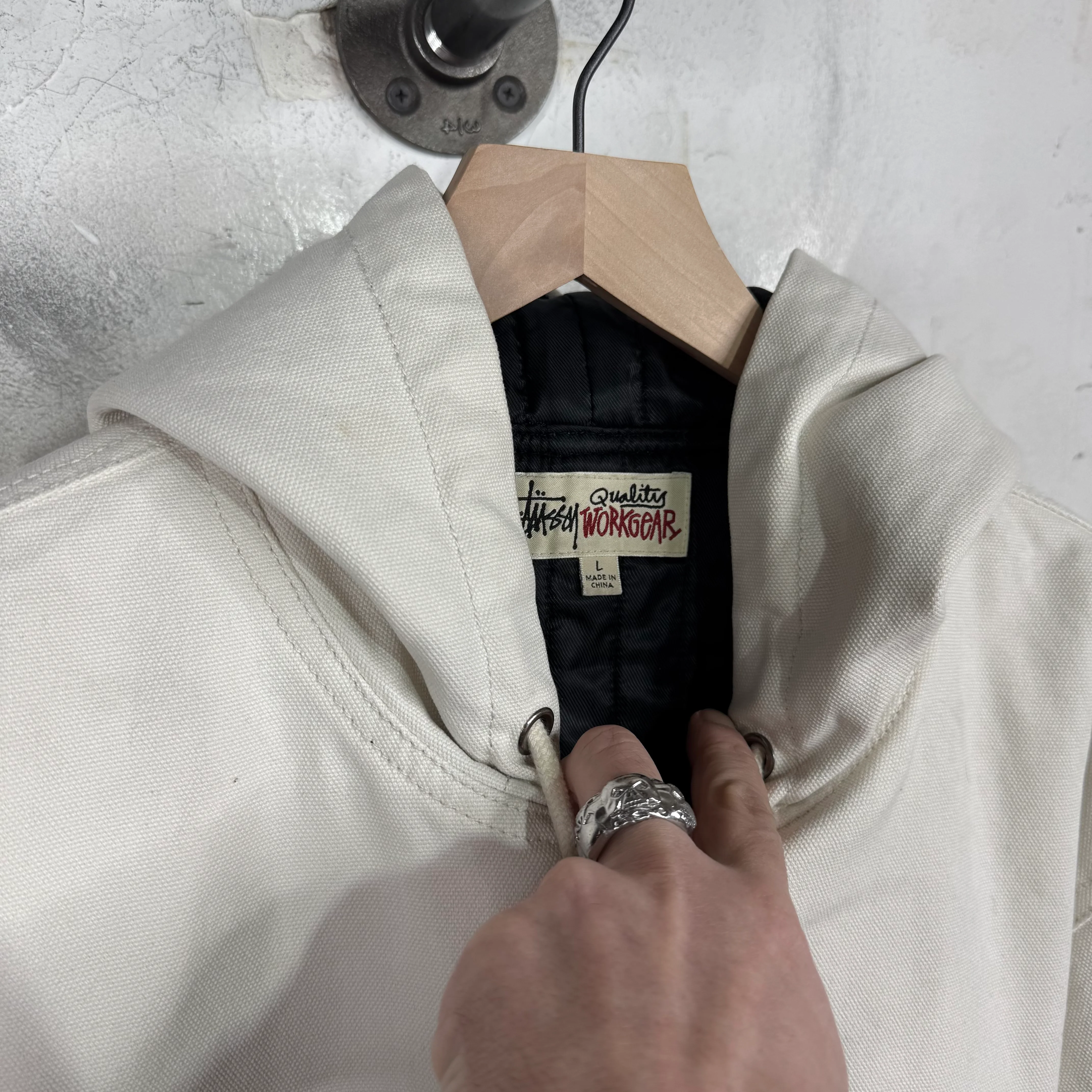 Stussy Hooded Workwear Jacket Canvas - Image 3