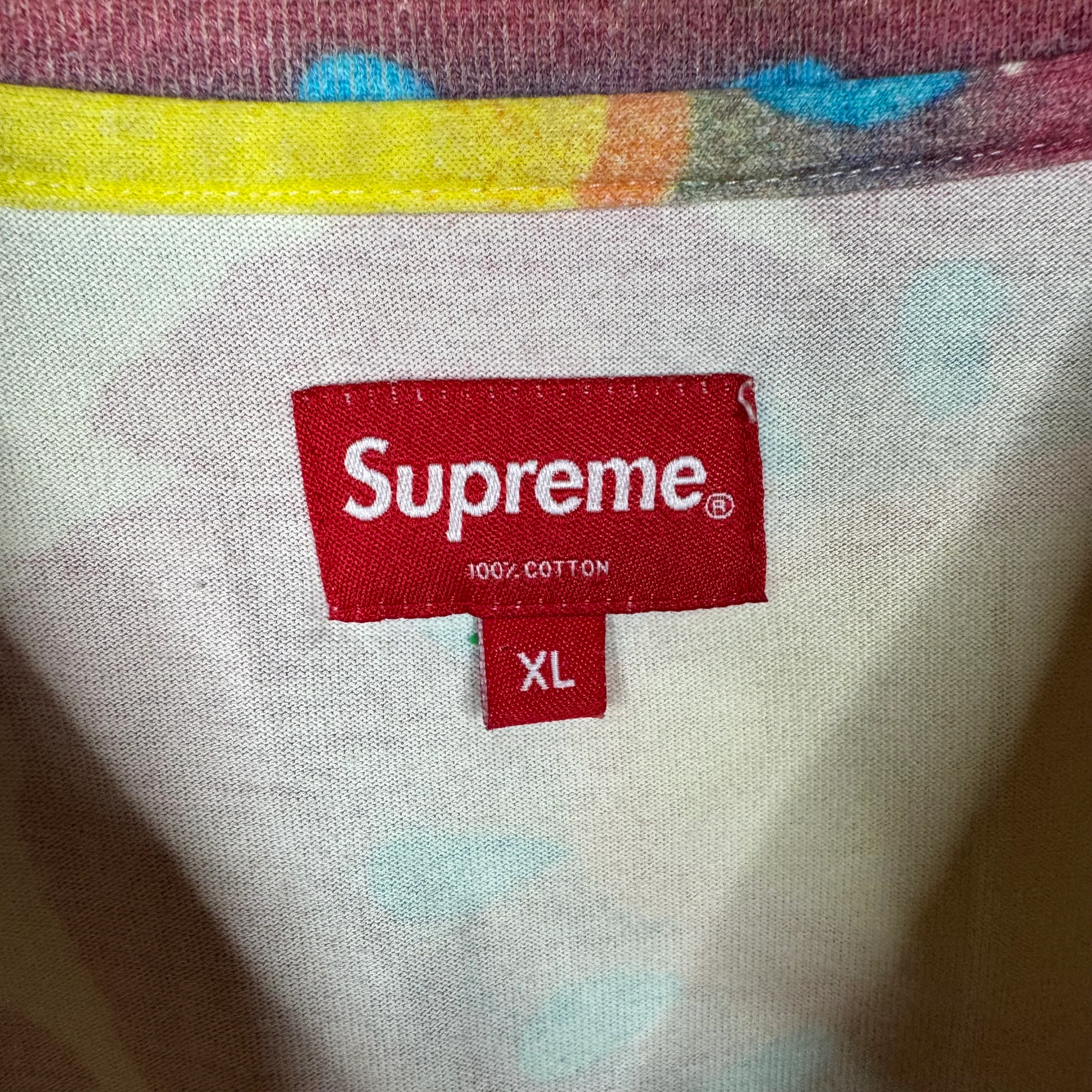 Supreme Red Painted Flowers L/S Shirt - Image 3