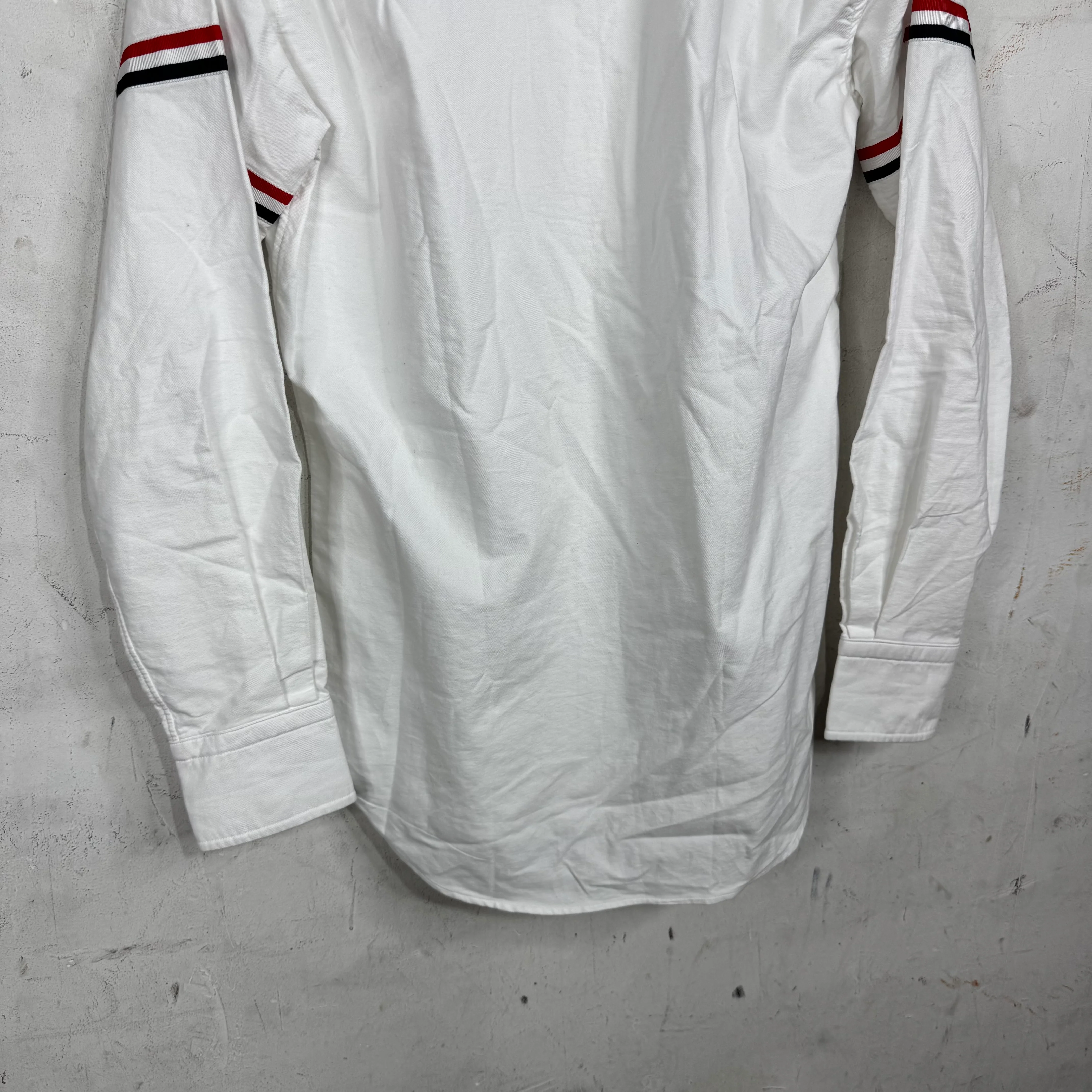 Thom Browne White Striped Sleeve Shirt - Image 9