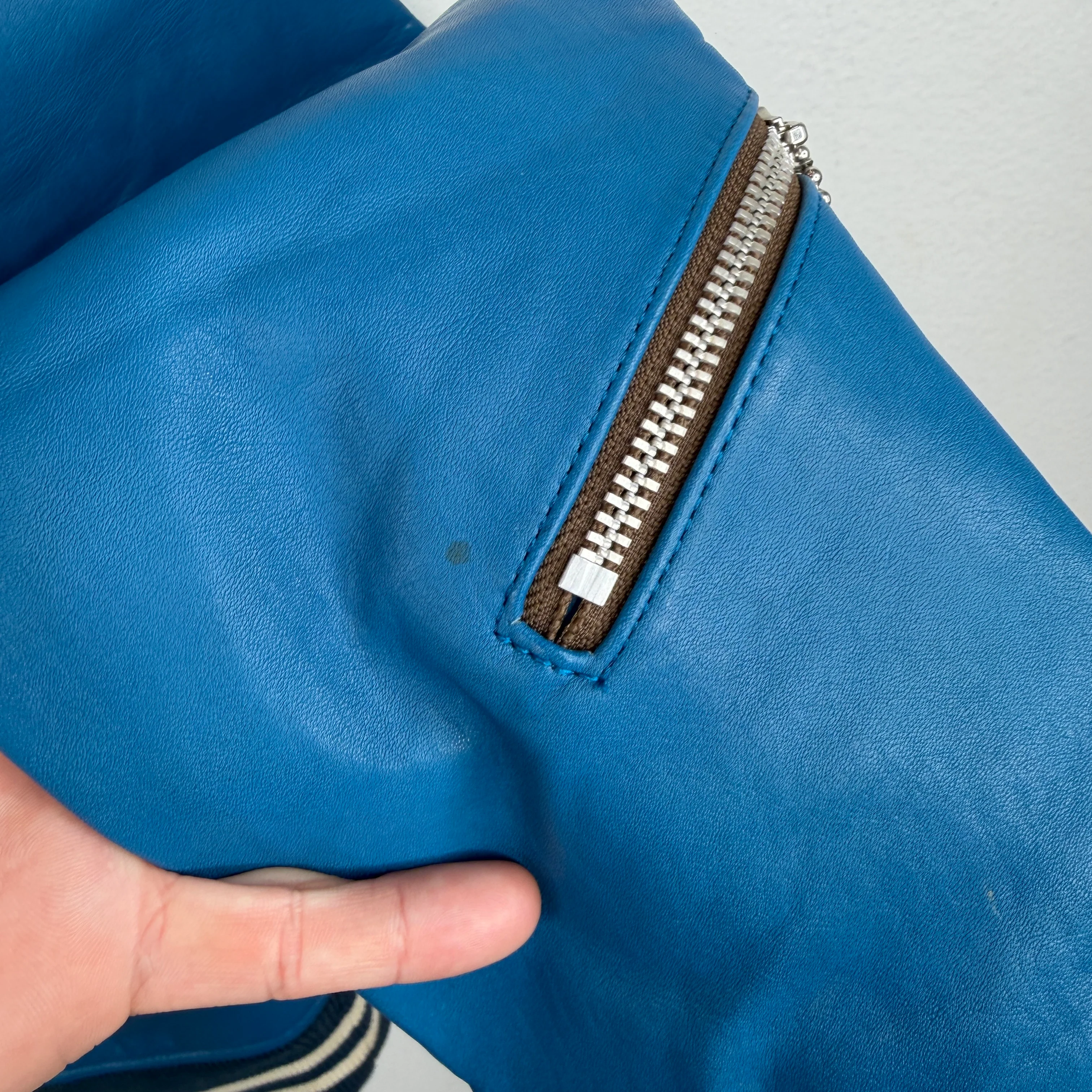 Undercover Blue Leather Jacket - Image 7