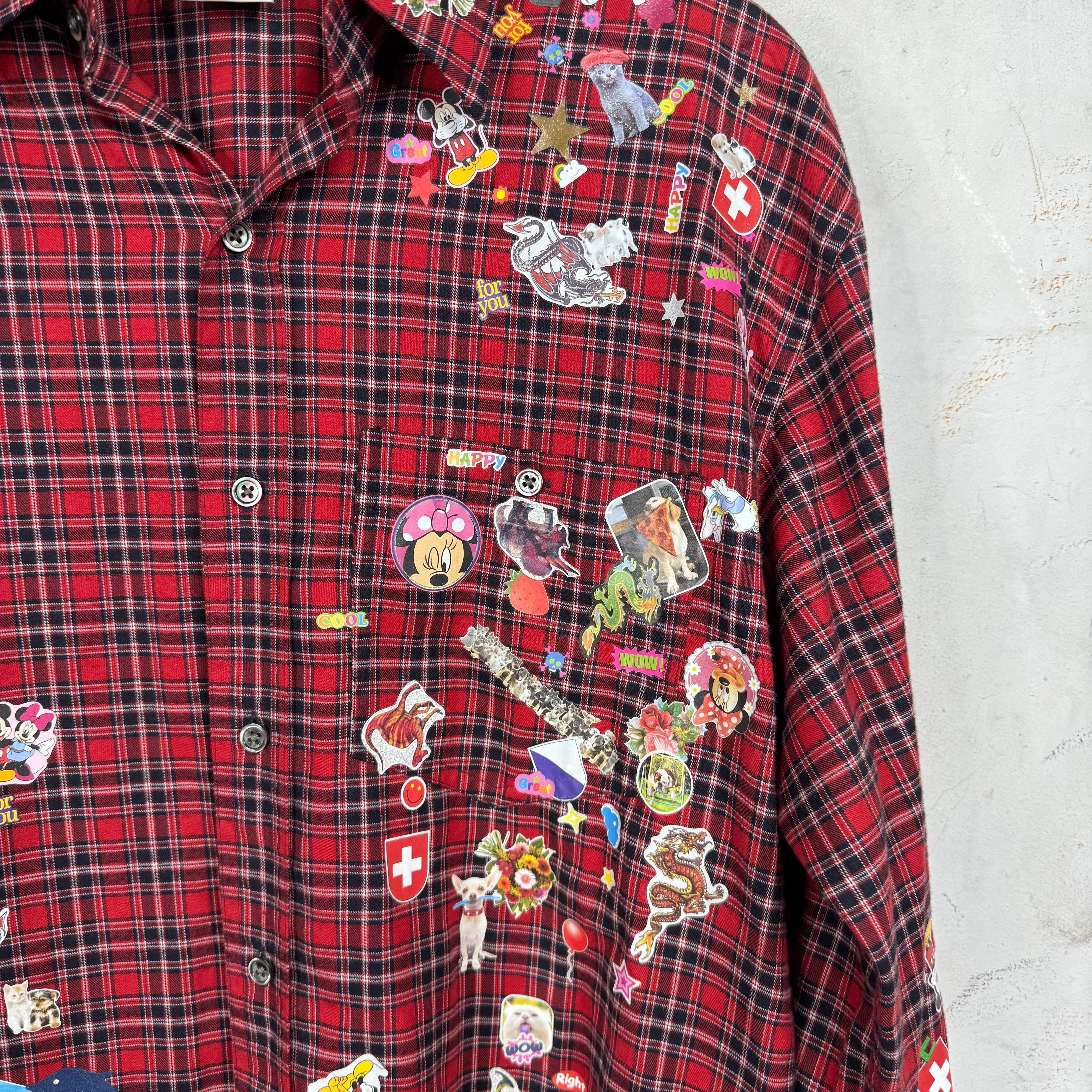 Vetements Plaid Sticker Shirt - Image 10