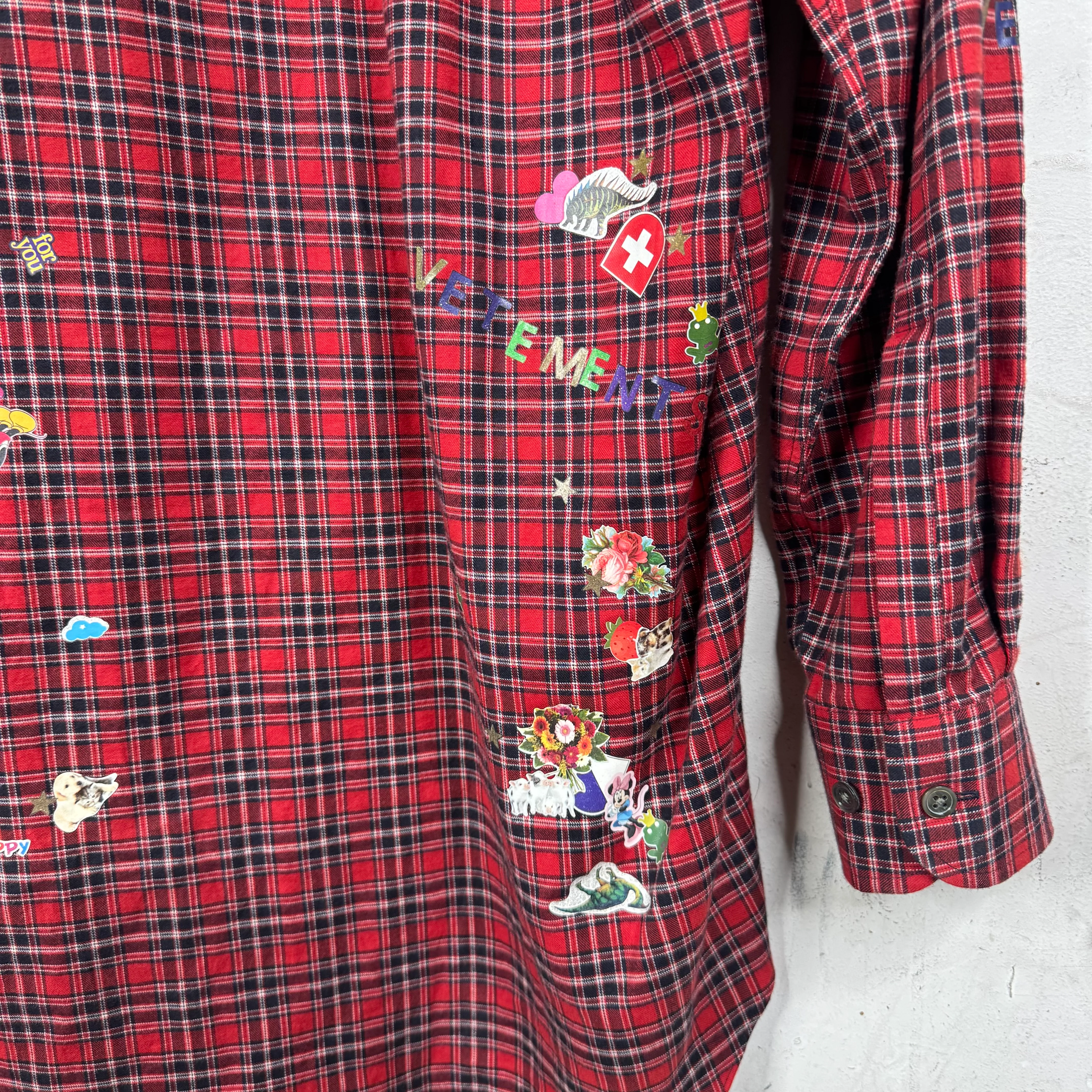 Vetements Plaid Sticker Shirt - Image 8