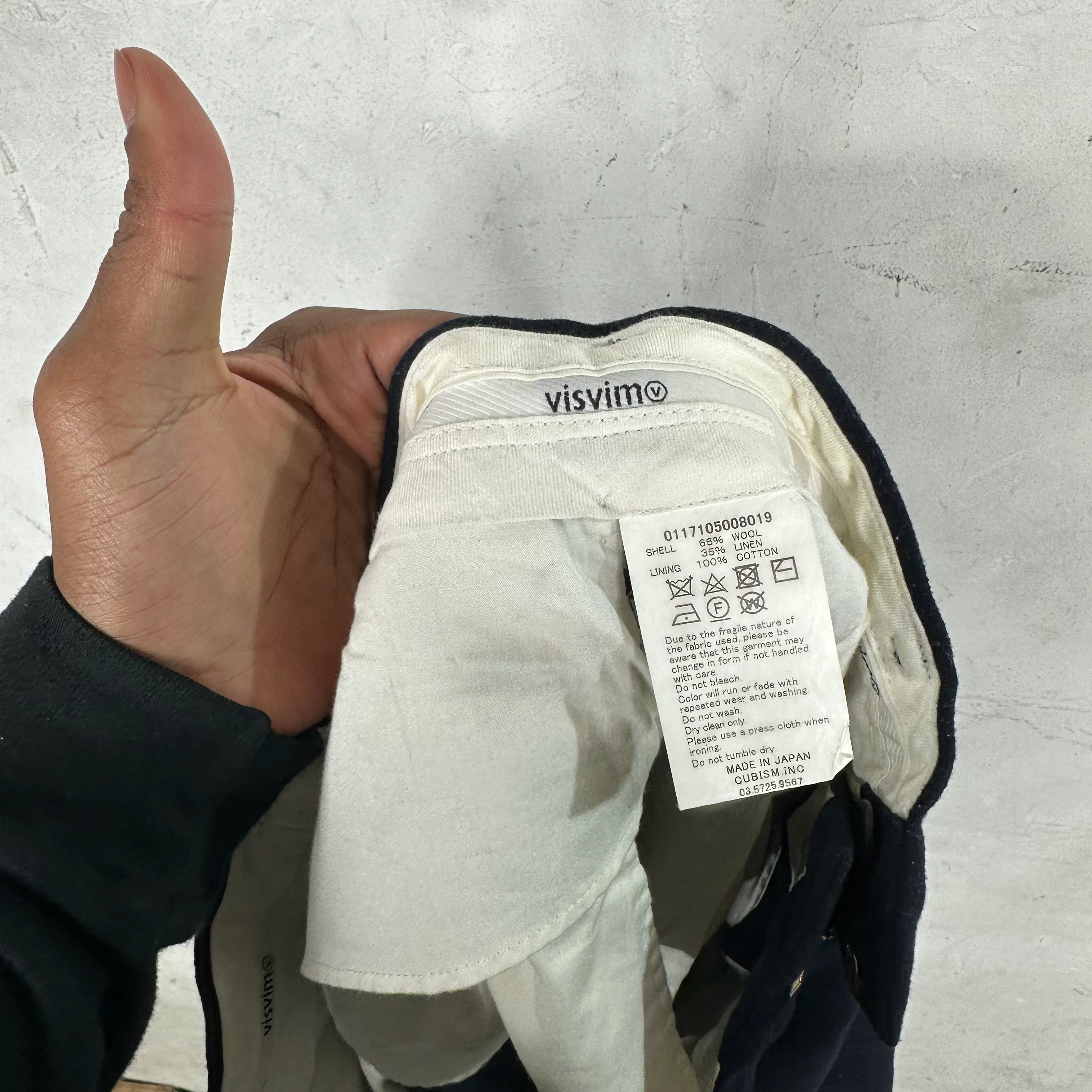 Visvim Navy Wool Mix Trousers - Image 3